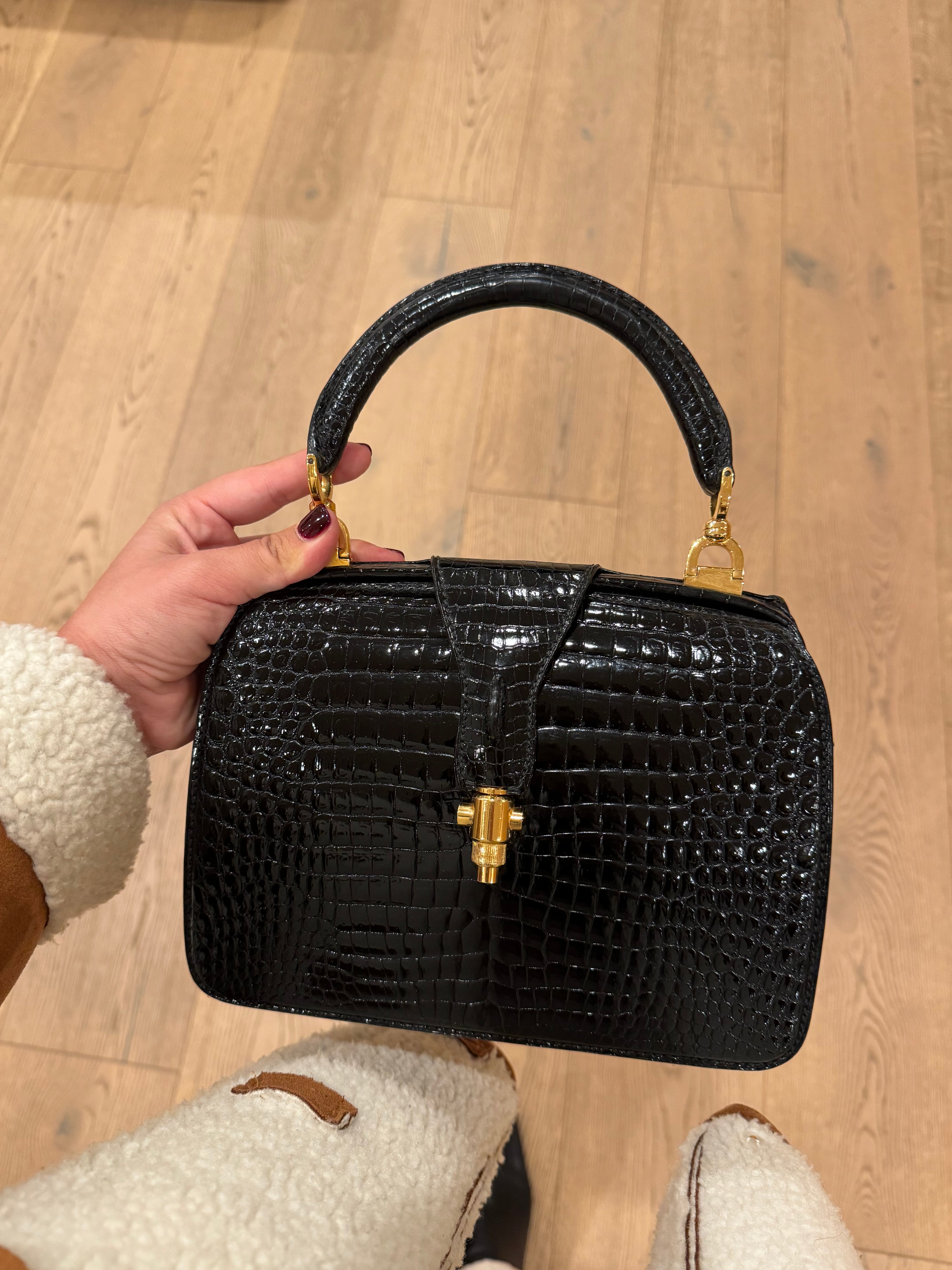 Gucci Vintage Croc Top Handle Bag Rare