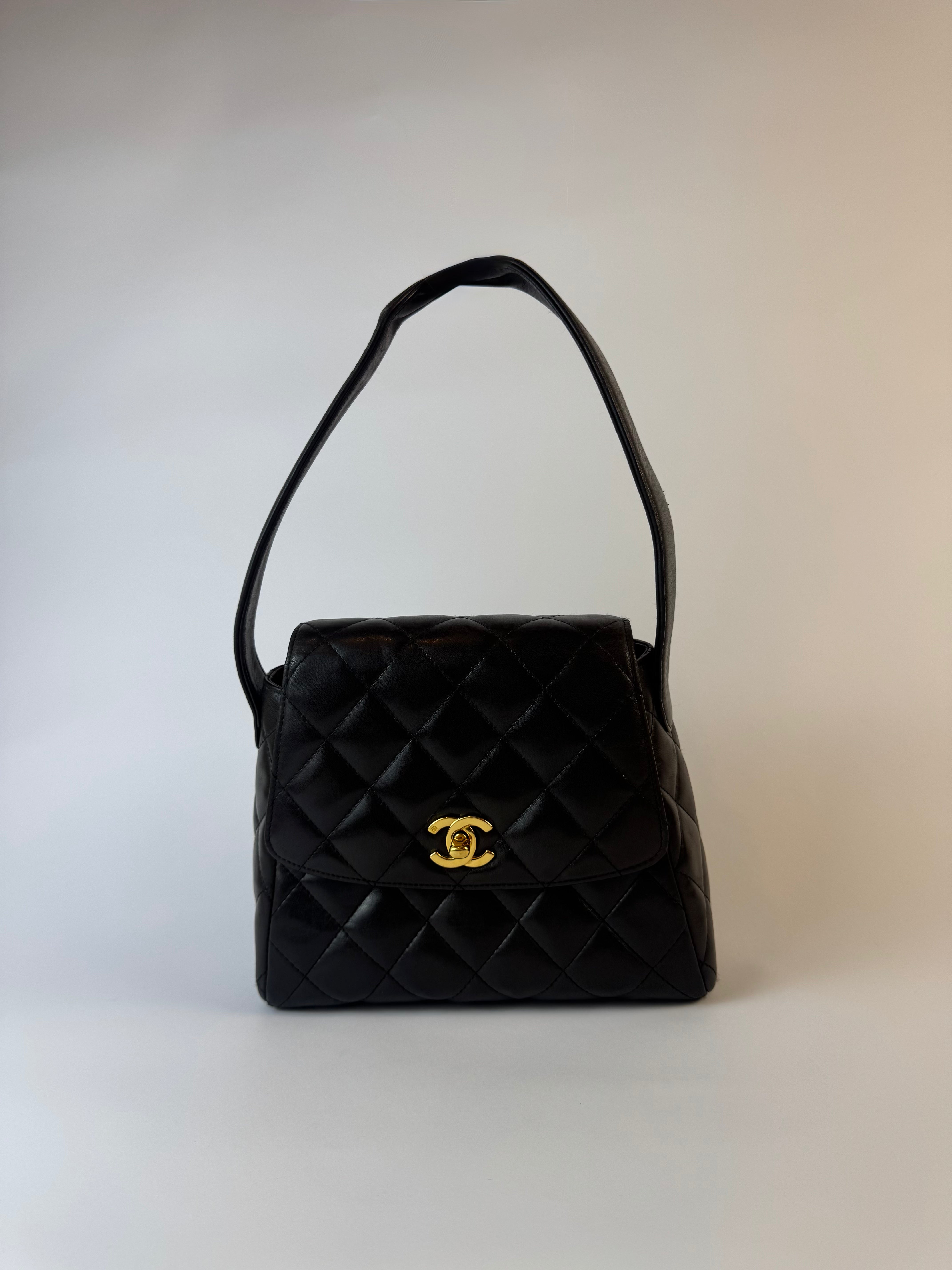 Chanel Vintage Lambskin Handbag Brown