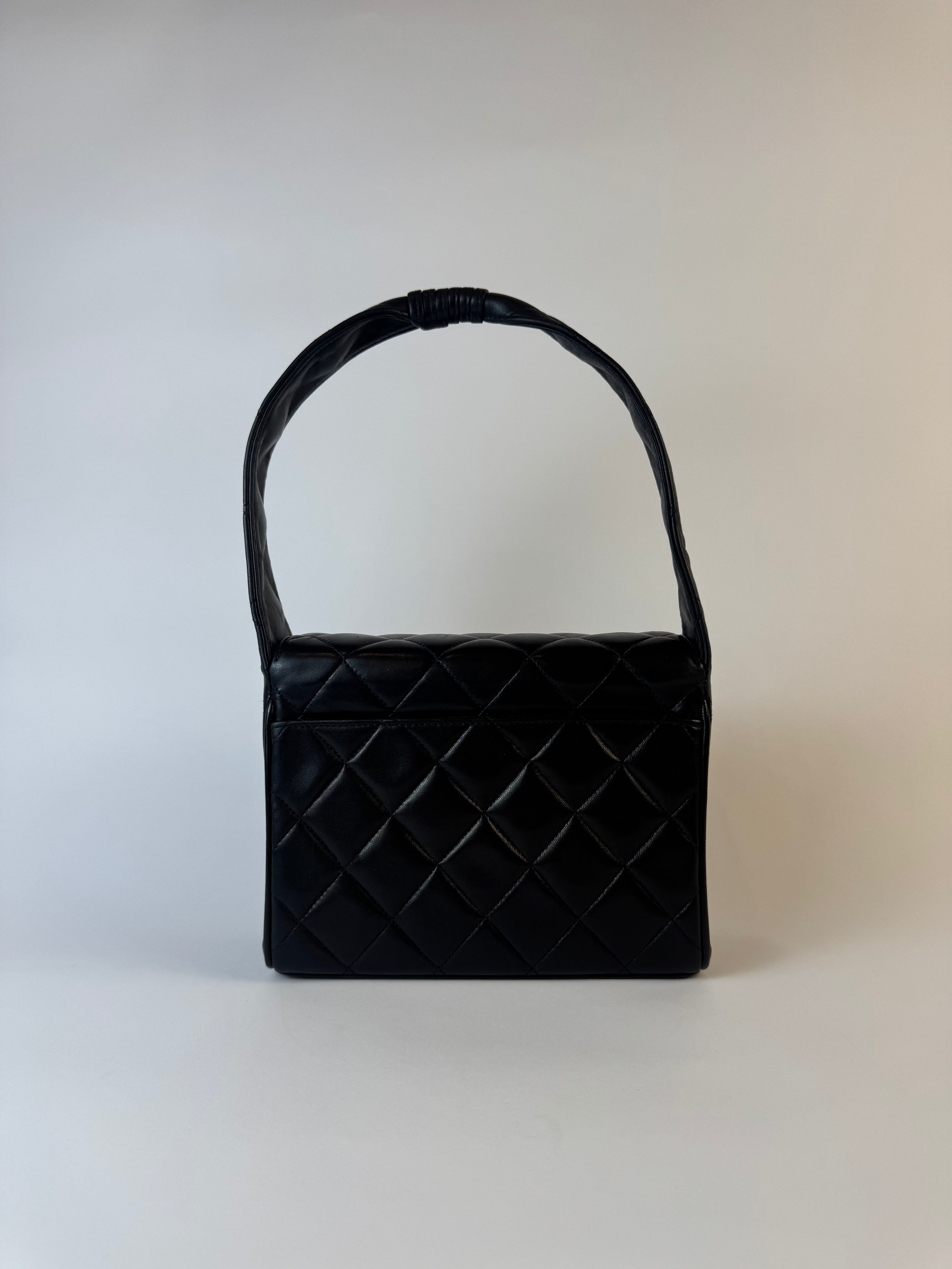 Chanel Vintage Lambskin Handbag Black