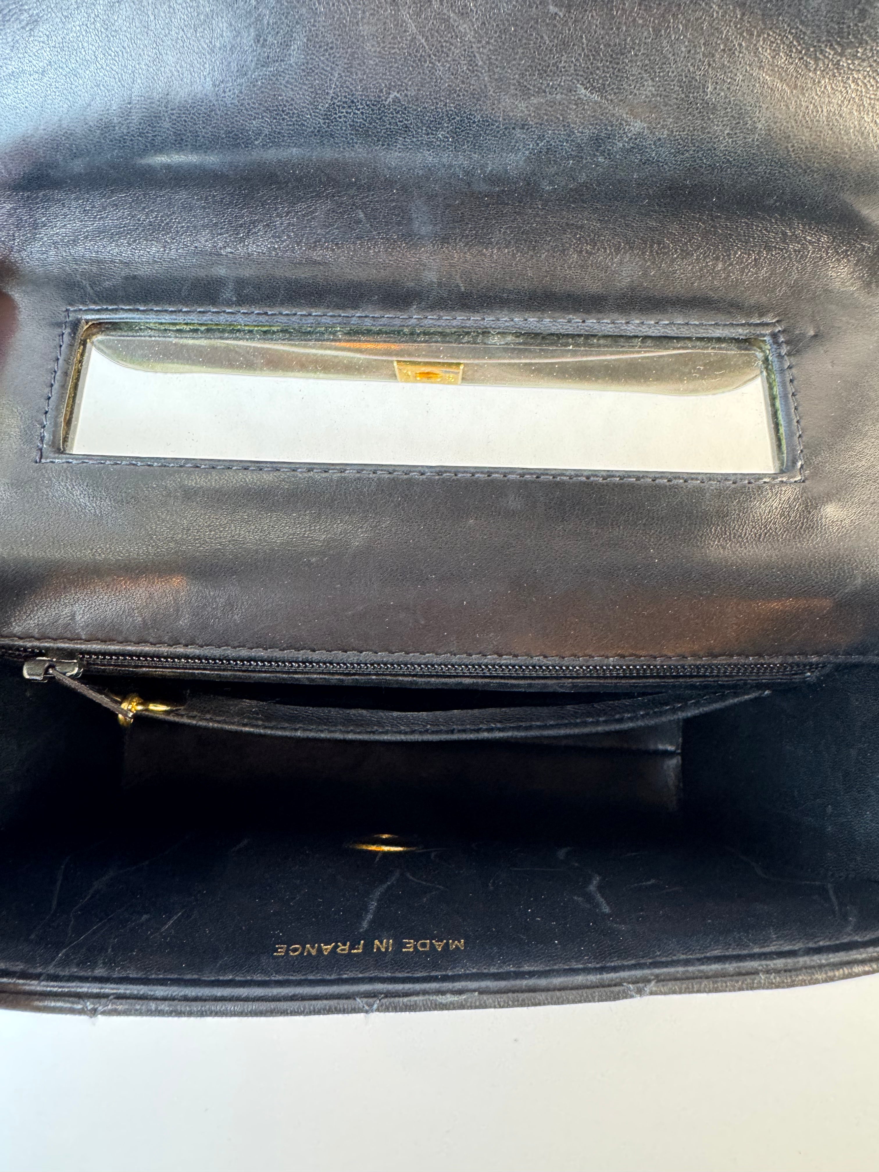 Chanel Vintage Lambskin Handbag Black