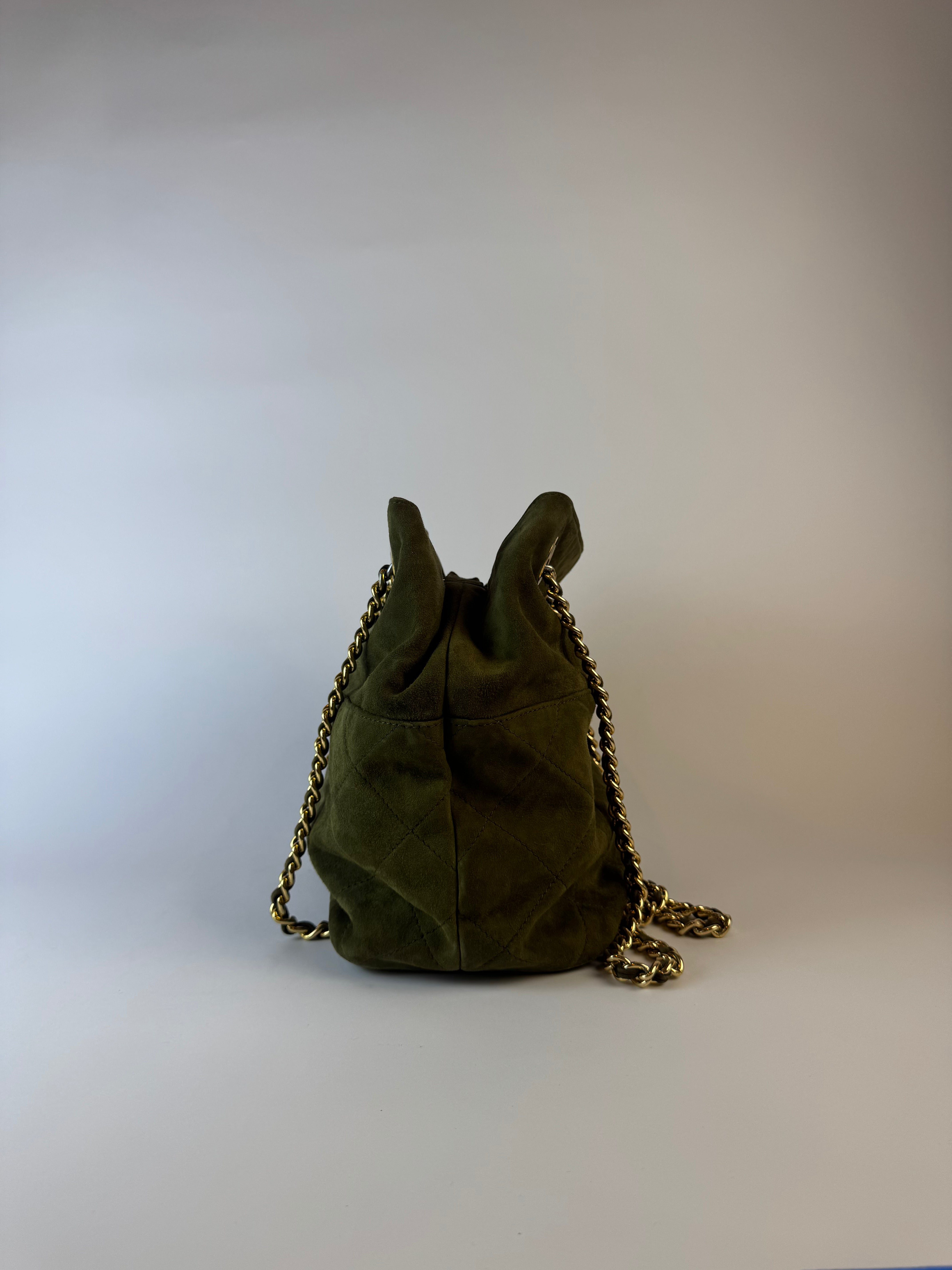 Prada Green Suede Shoulder Bag