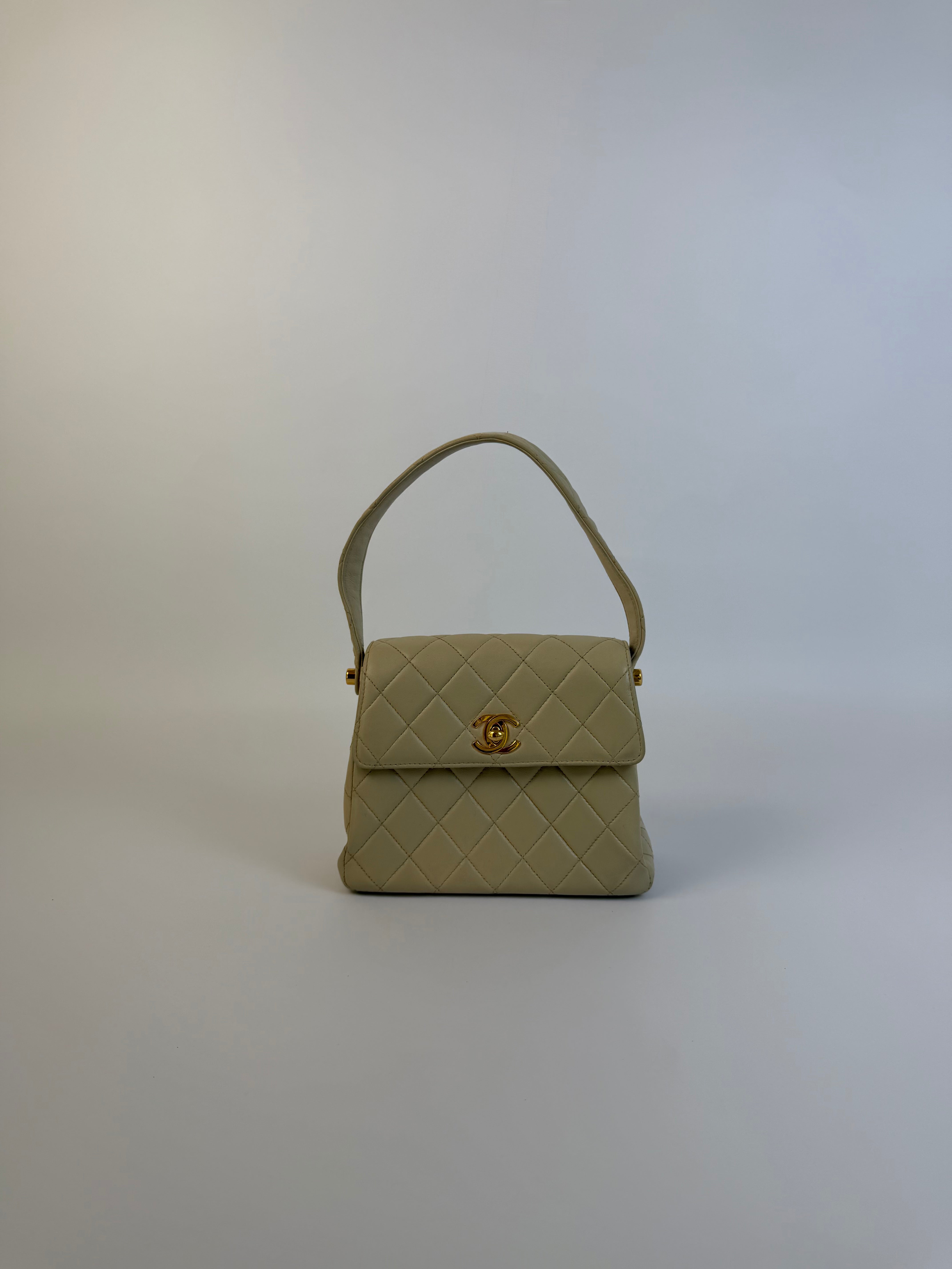 Chanel Ivory Lambskin Evening Bag