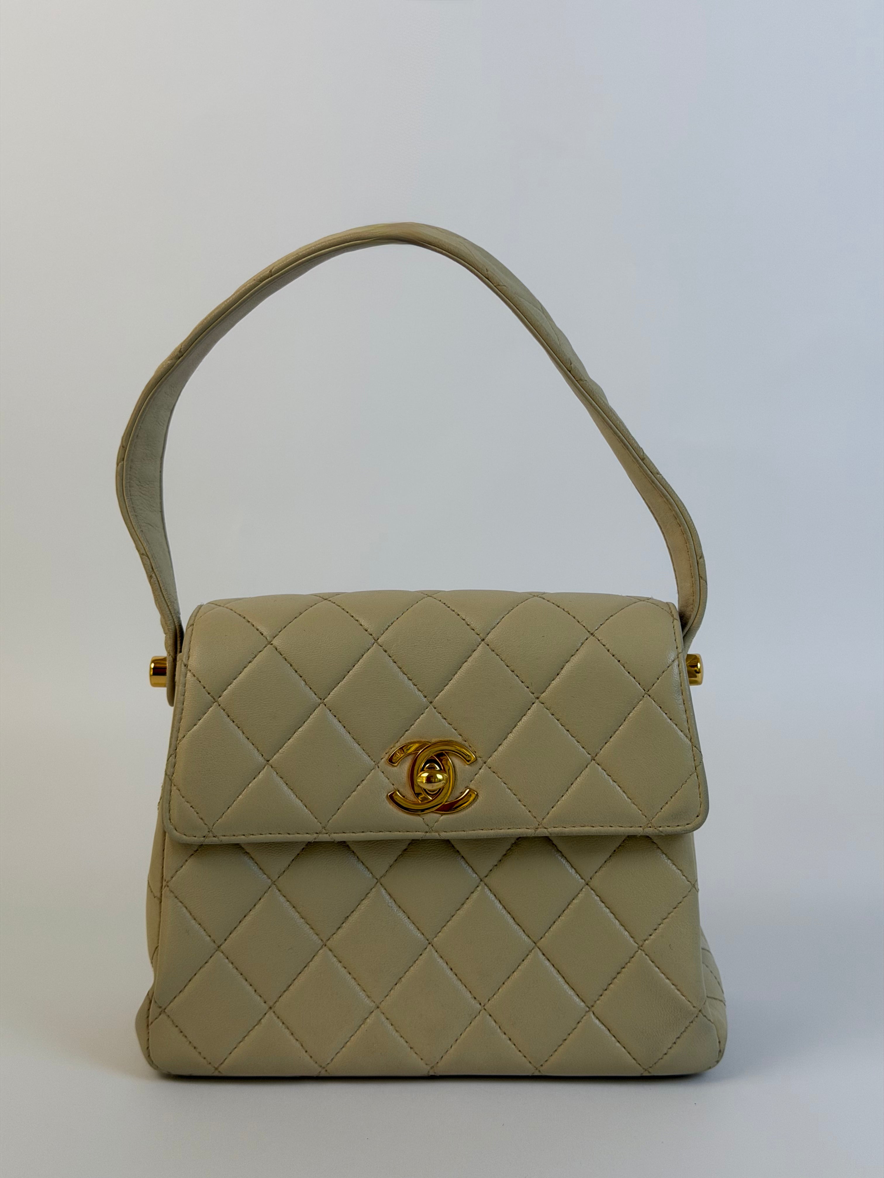 Chanel Ivory Lambskin Evening Bag