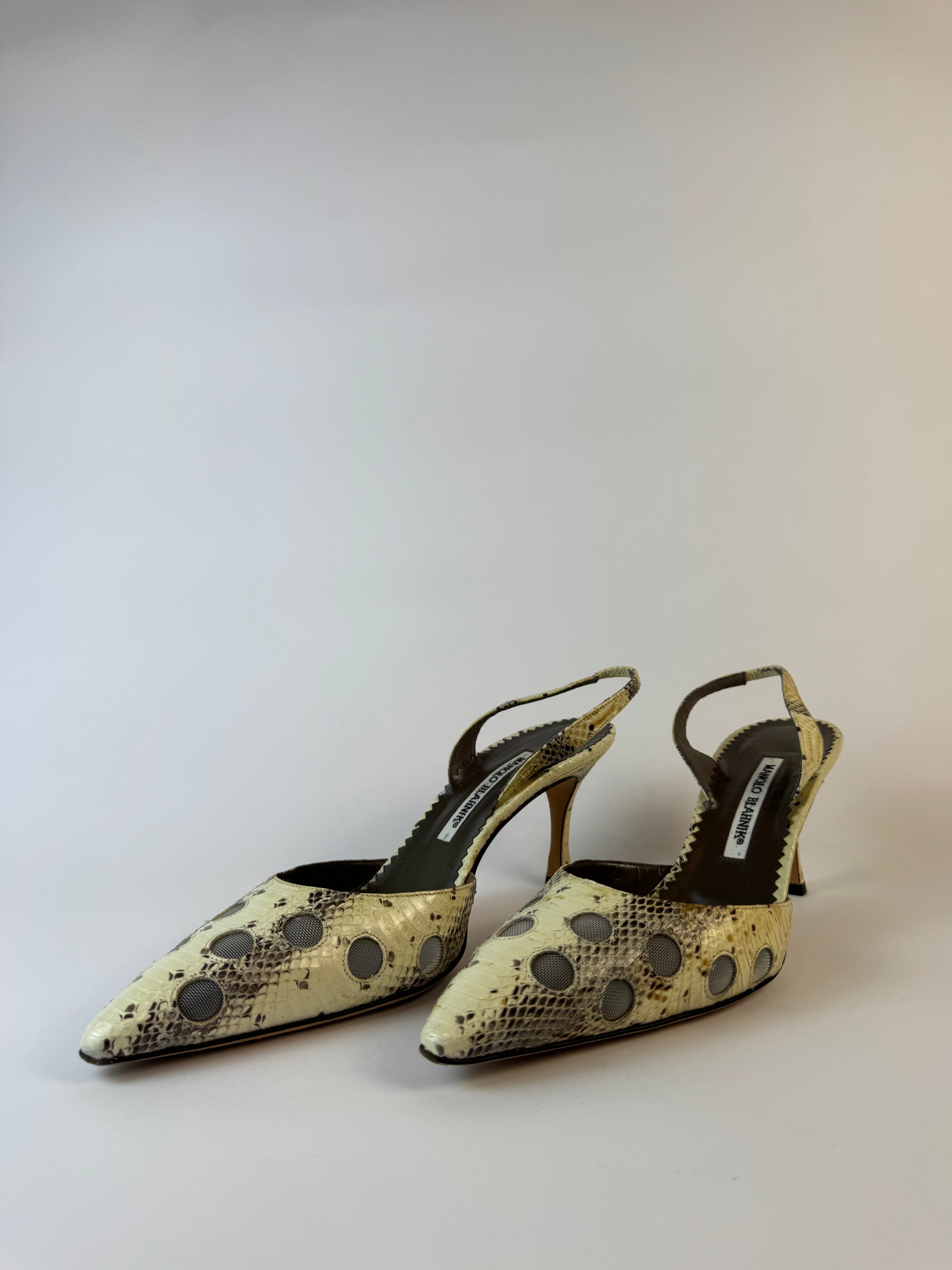 Manolo Blahnik Python Heels 39