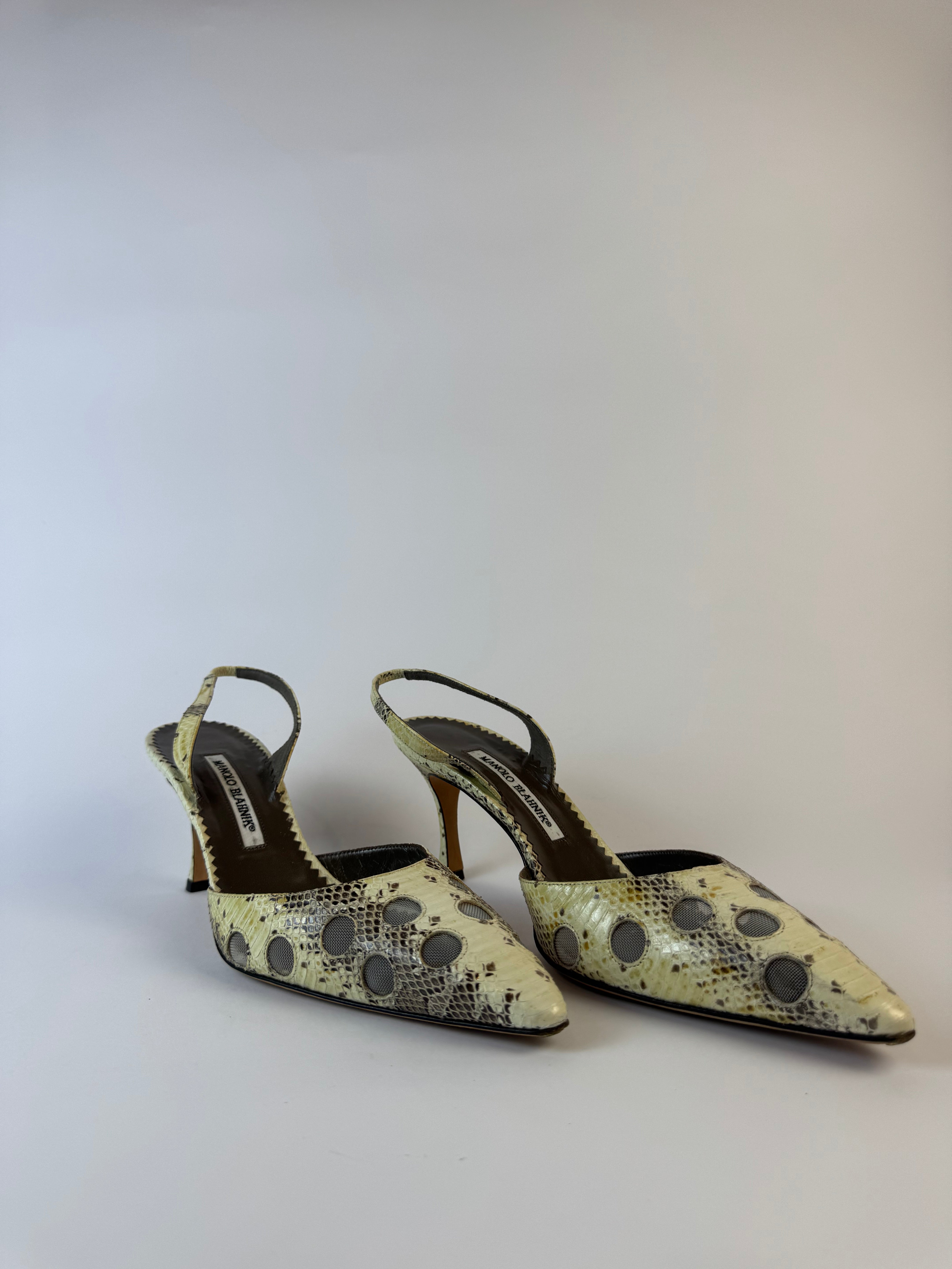 Manolo Blahnik Python Heels 39