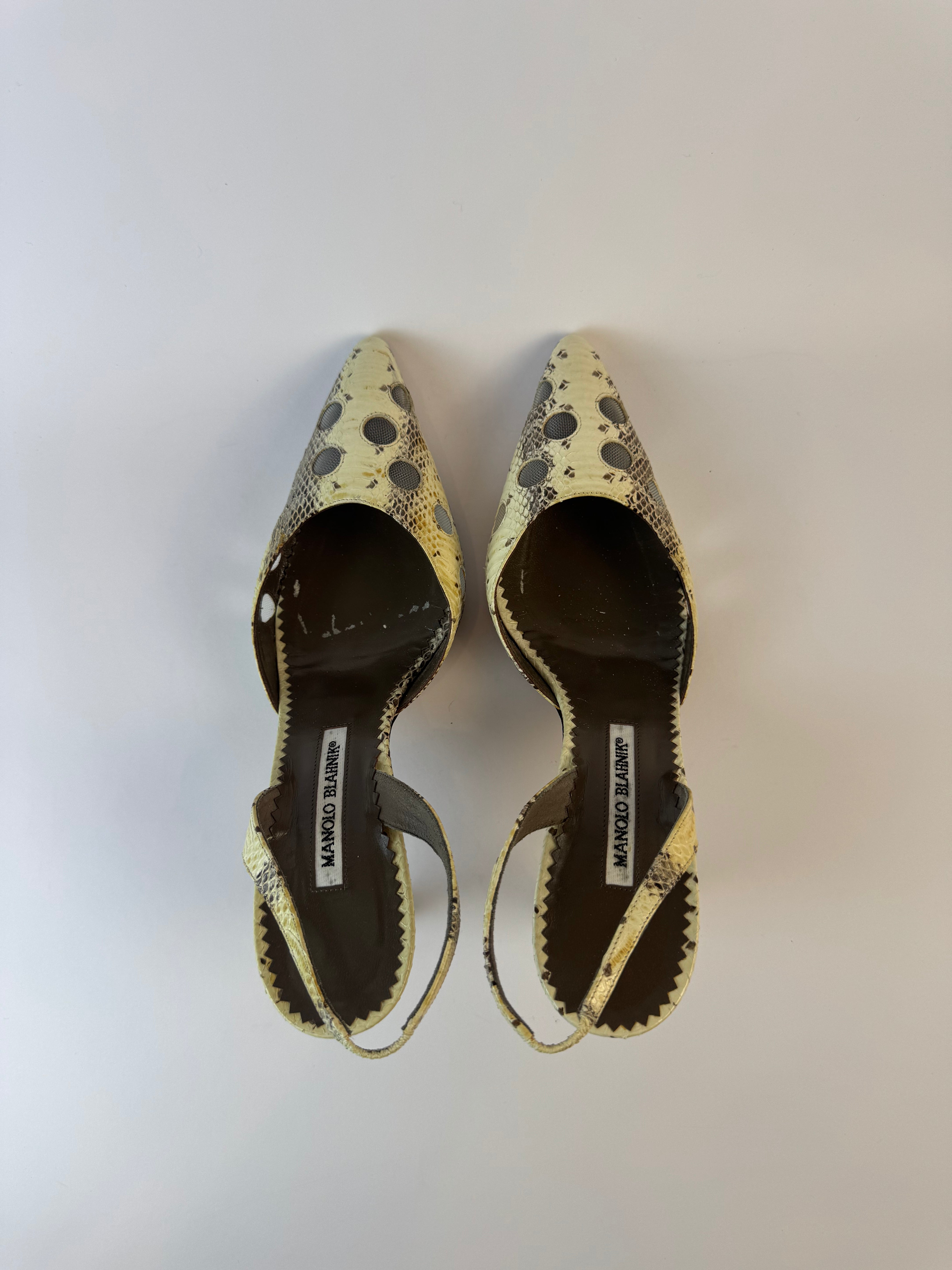 Manolo Blahnik Python Heels 39