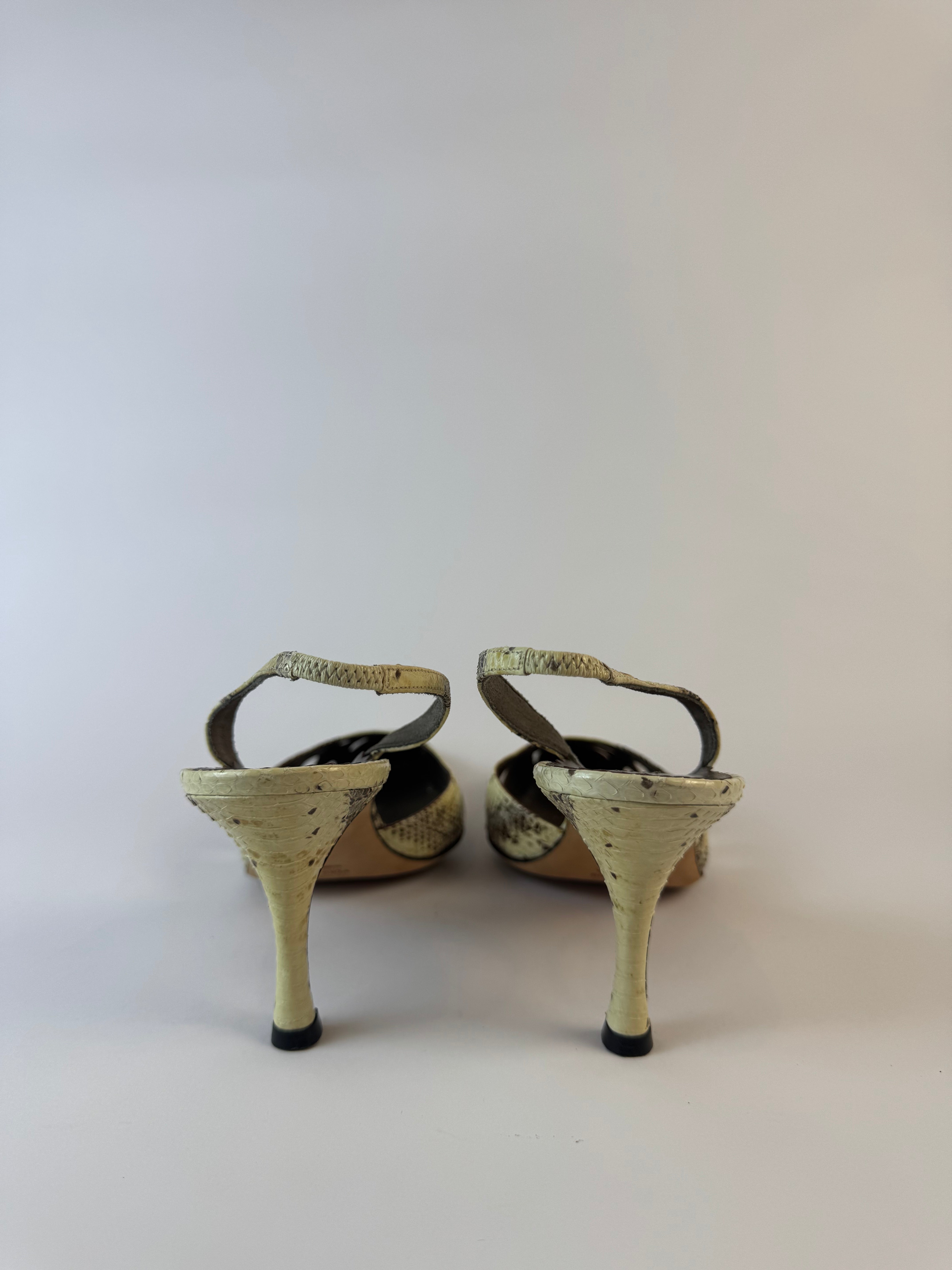 Manolo Blahnik Python Heels 39