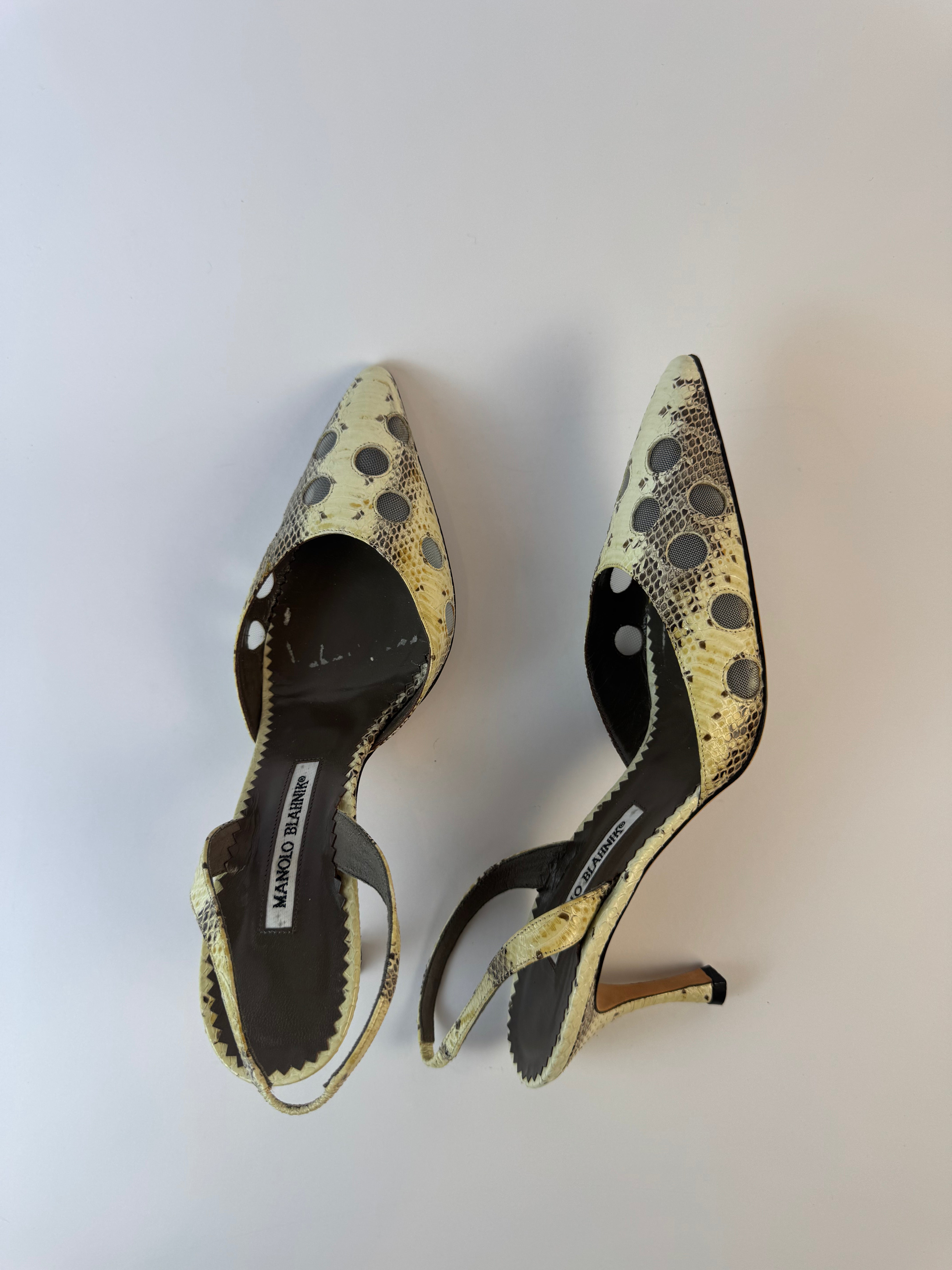 Manolo Blahnik Python Heels 39