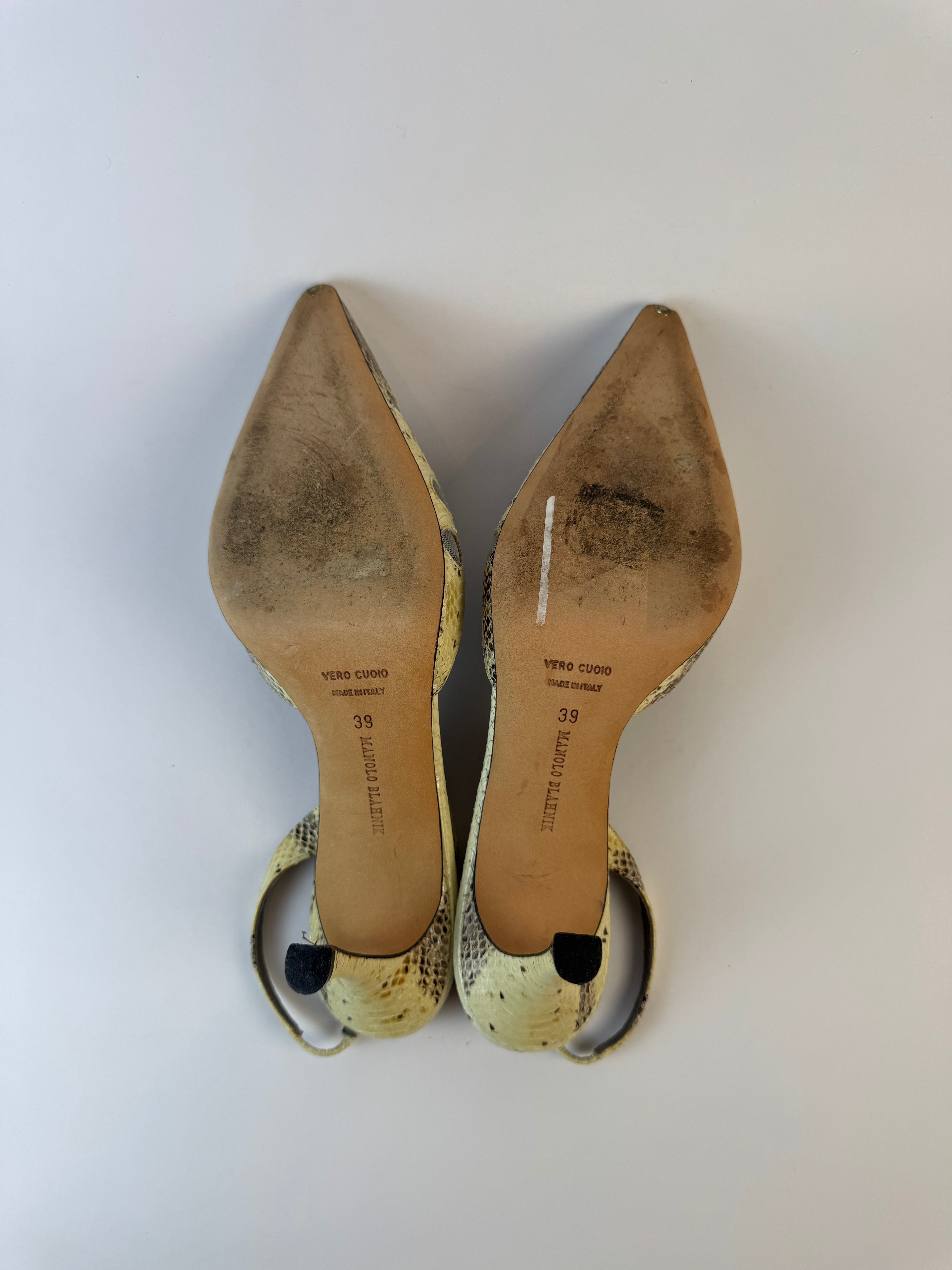 Manolo Blahnik Python Heels 39