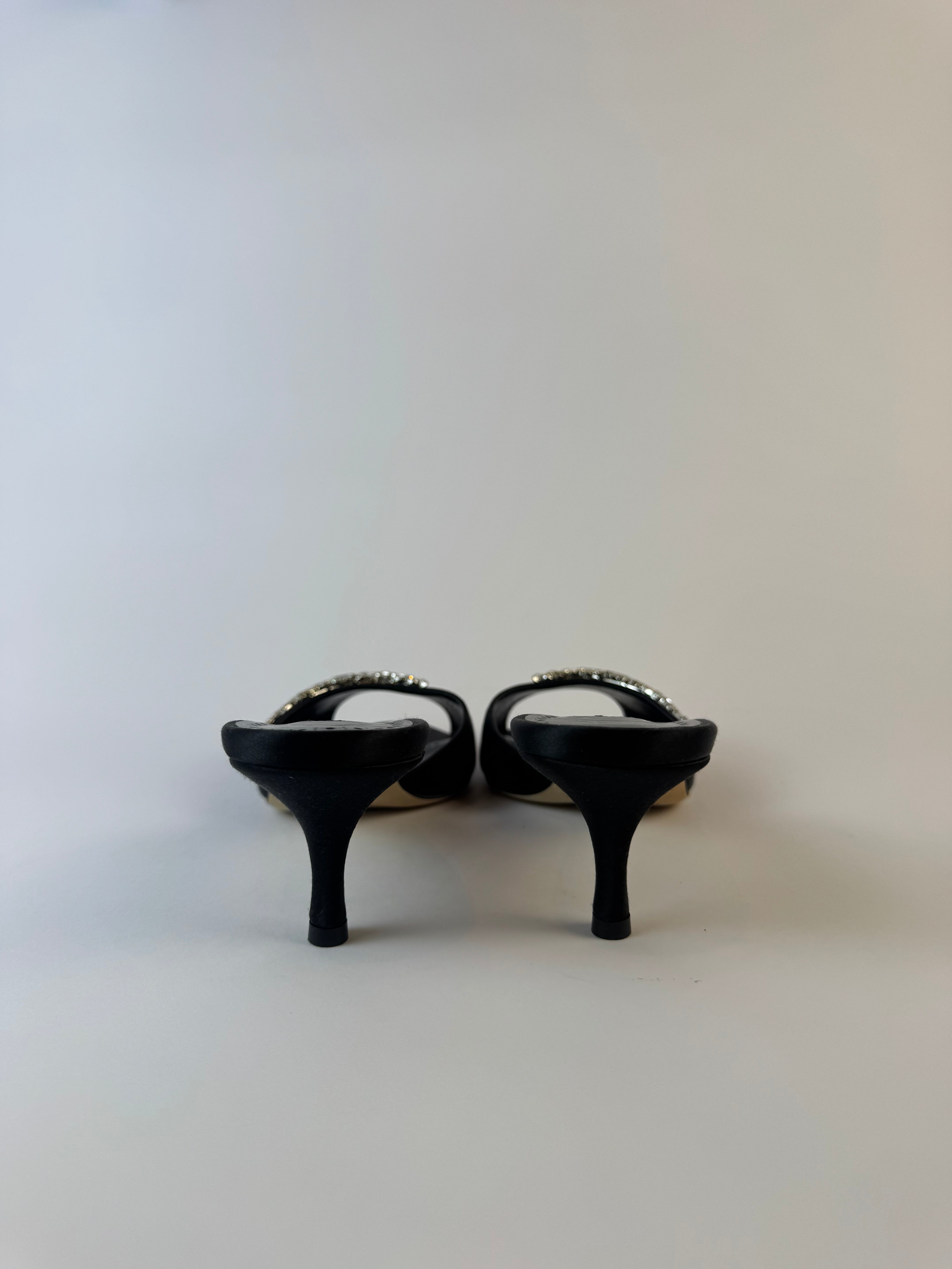Manolo Blahnik Embellished Slide Heels 38.5