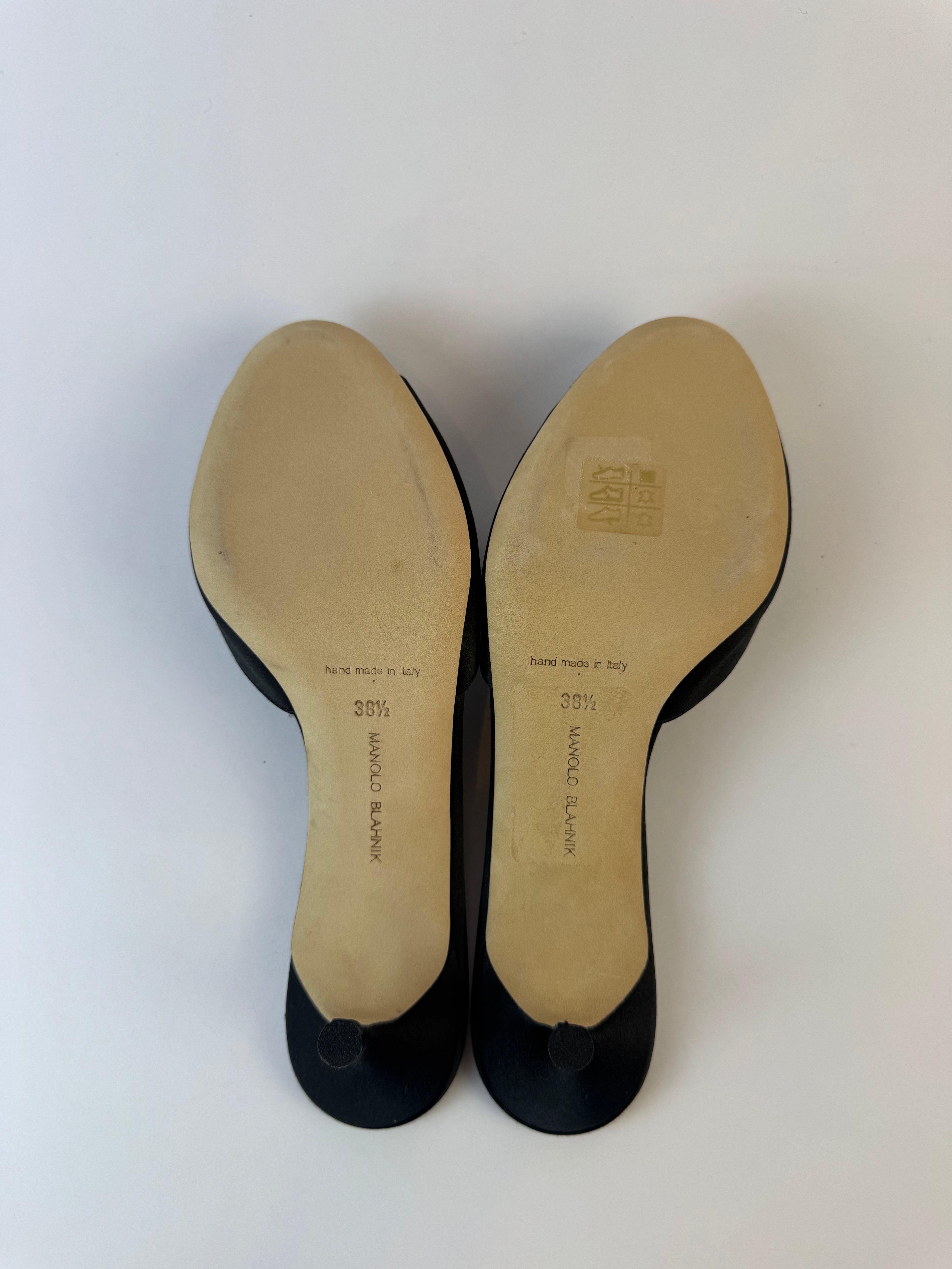 Manolo Blahnik Embellished Slide Heels 38.5