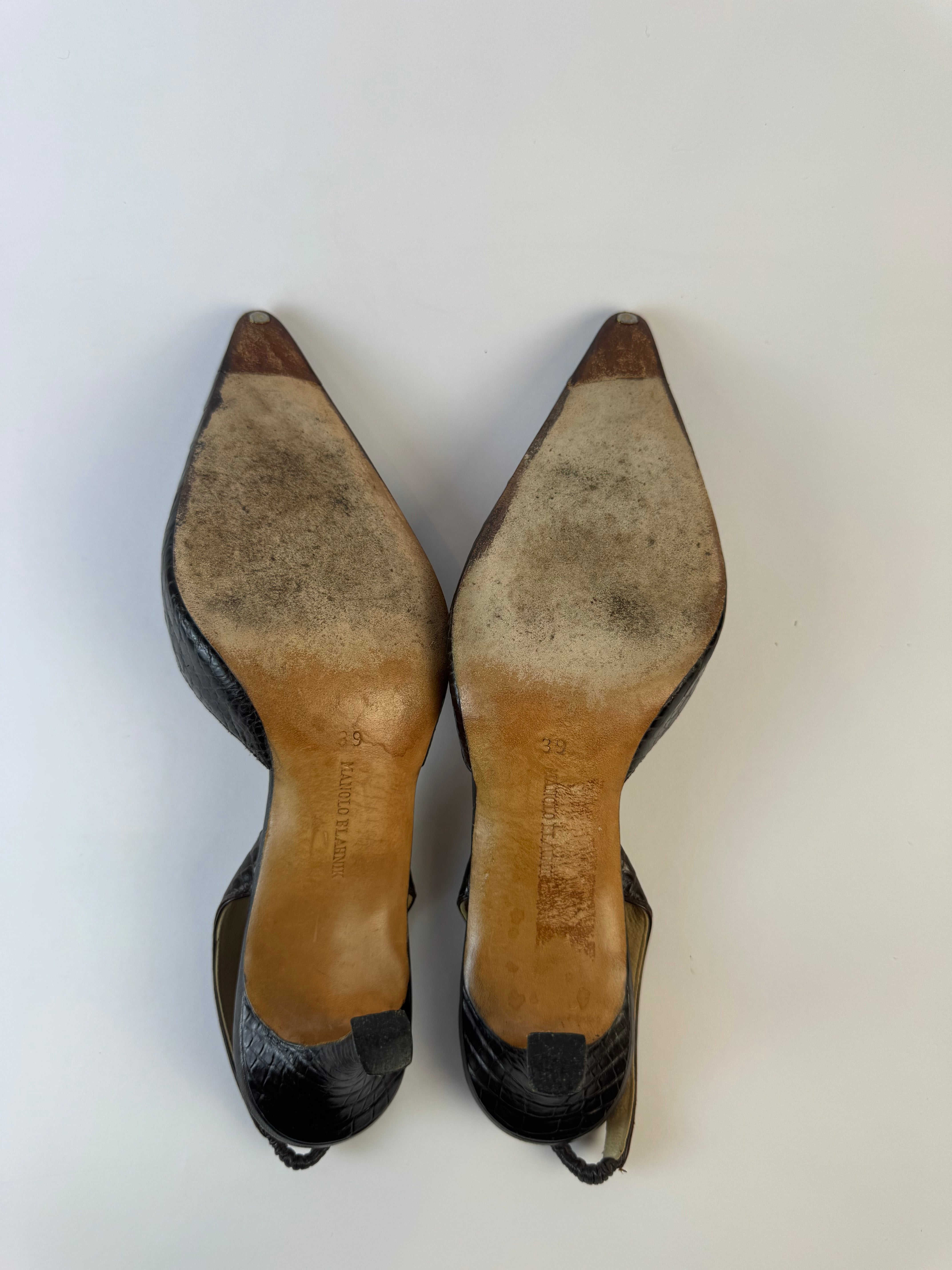 Manolo Blahnik Slingback Heels 39