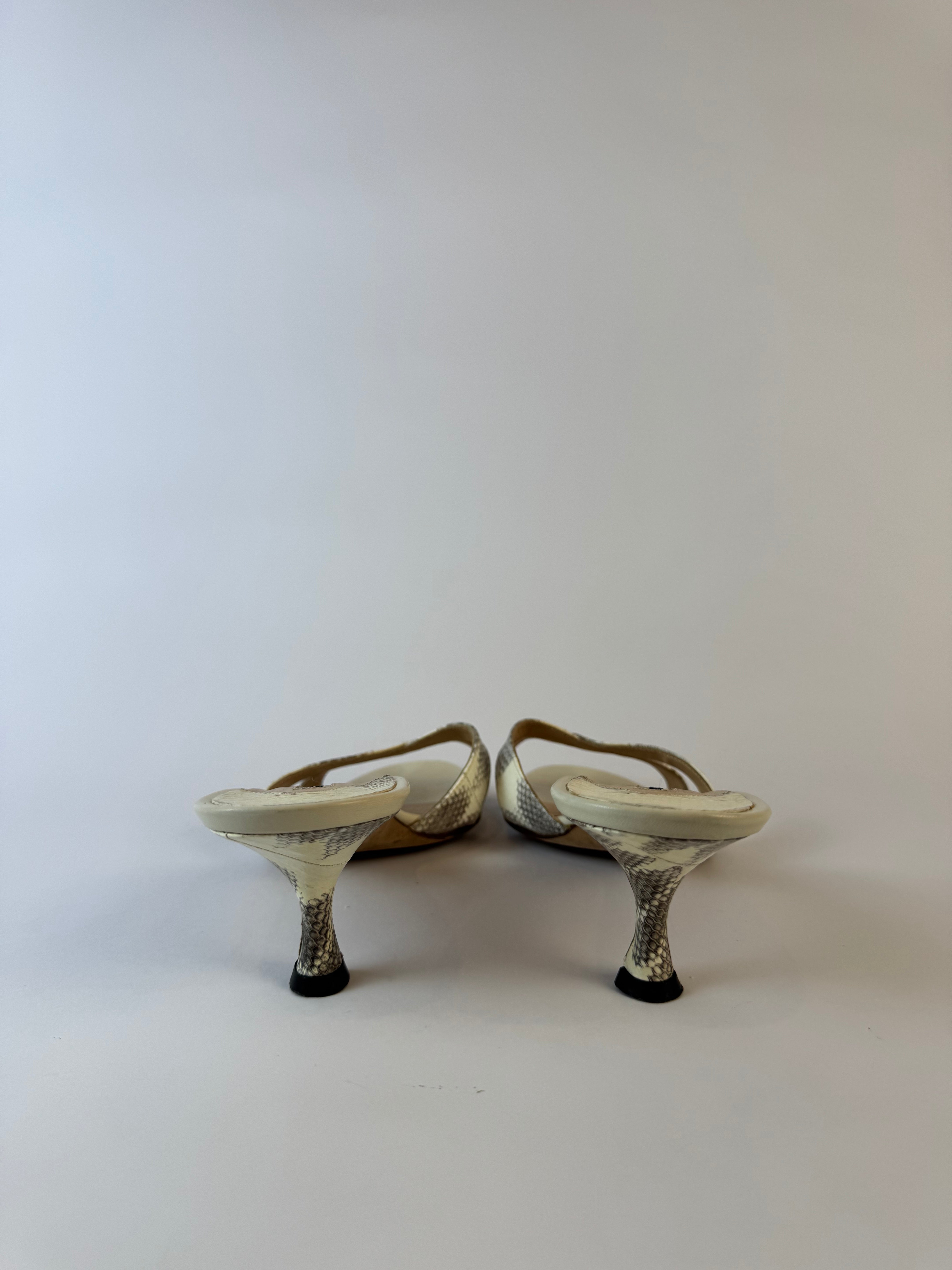 Manolo Blahnik Python Slide Heels 40
