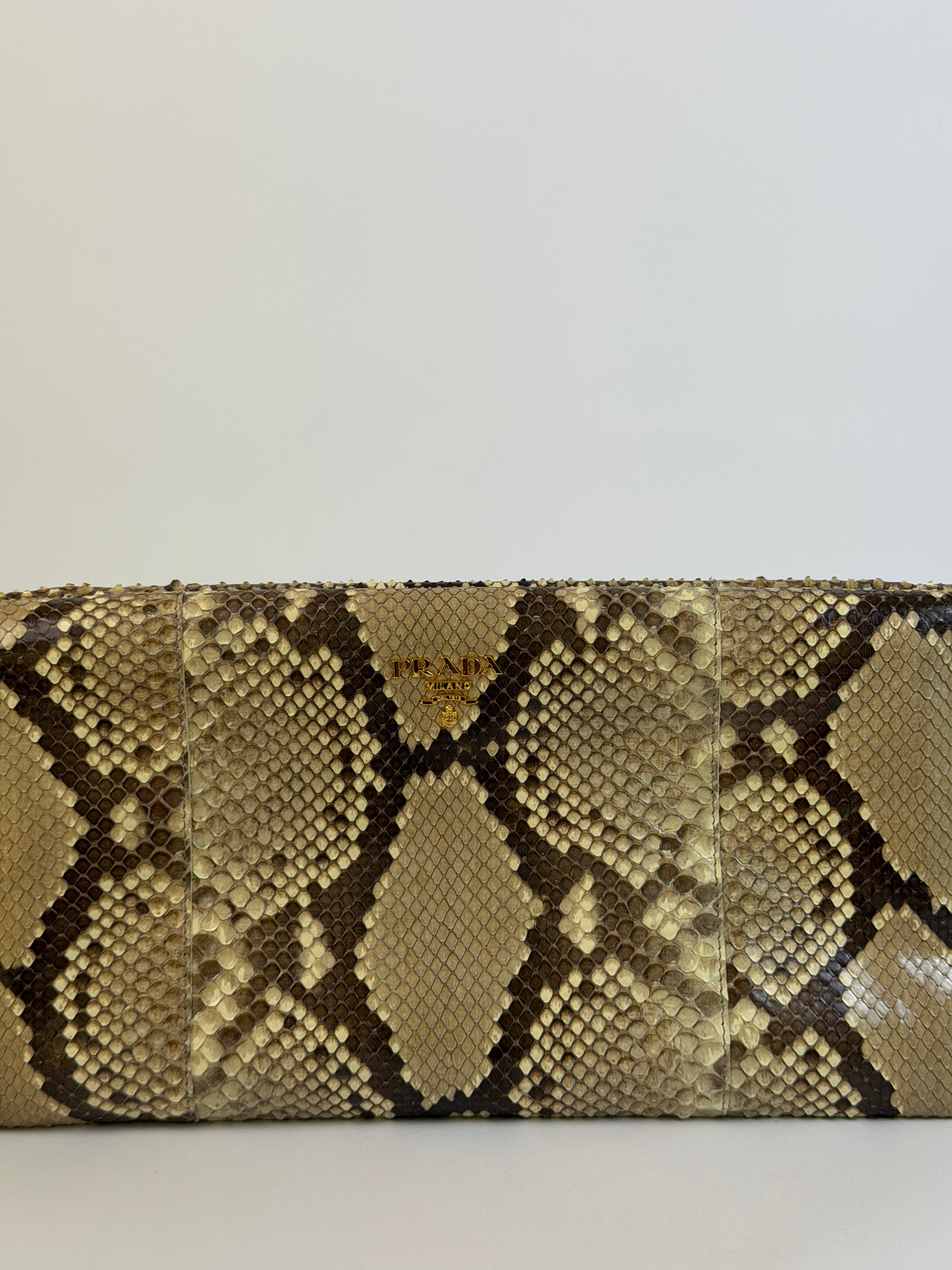 Prada Python Clutch
