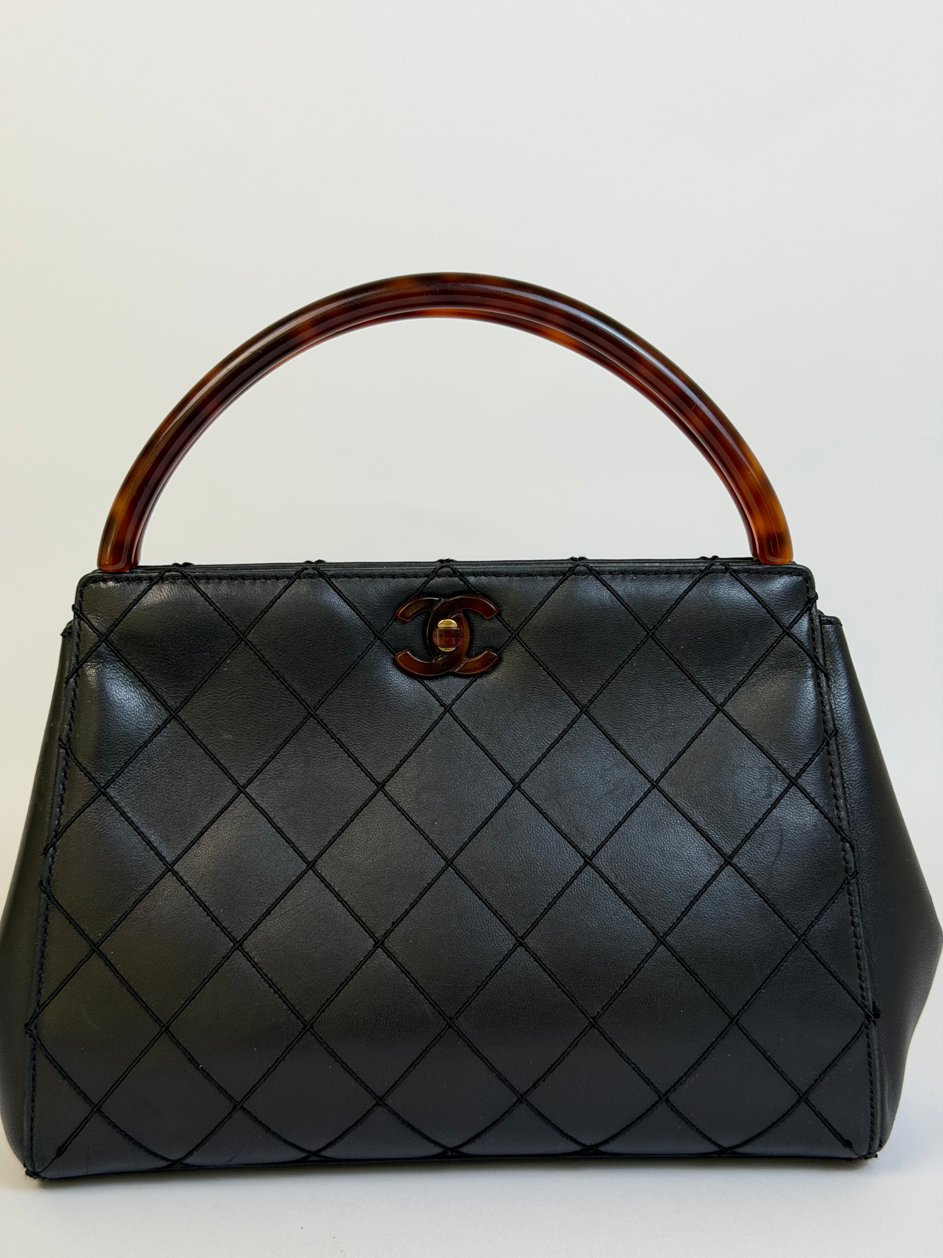 Chanel Vintage Lambskin Tortoise Handbag