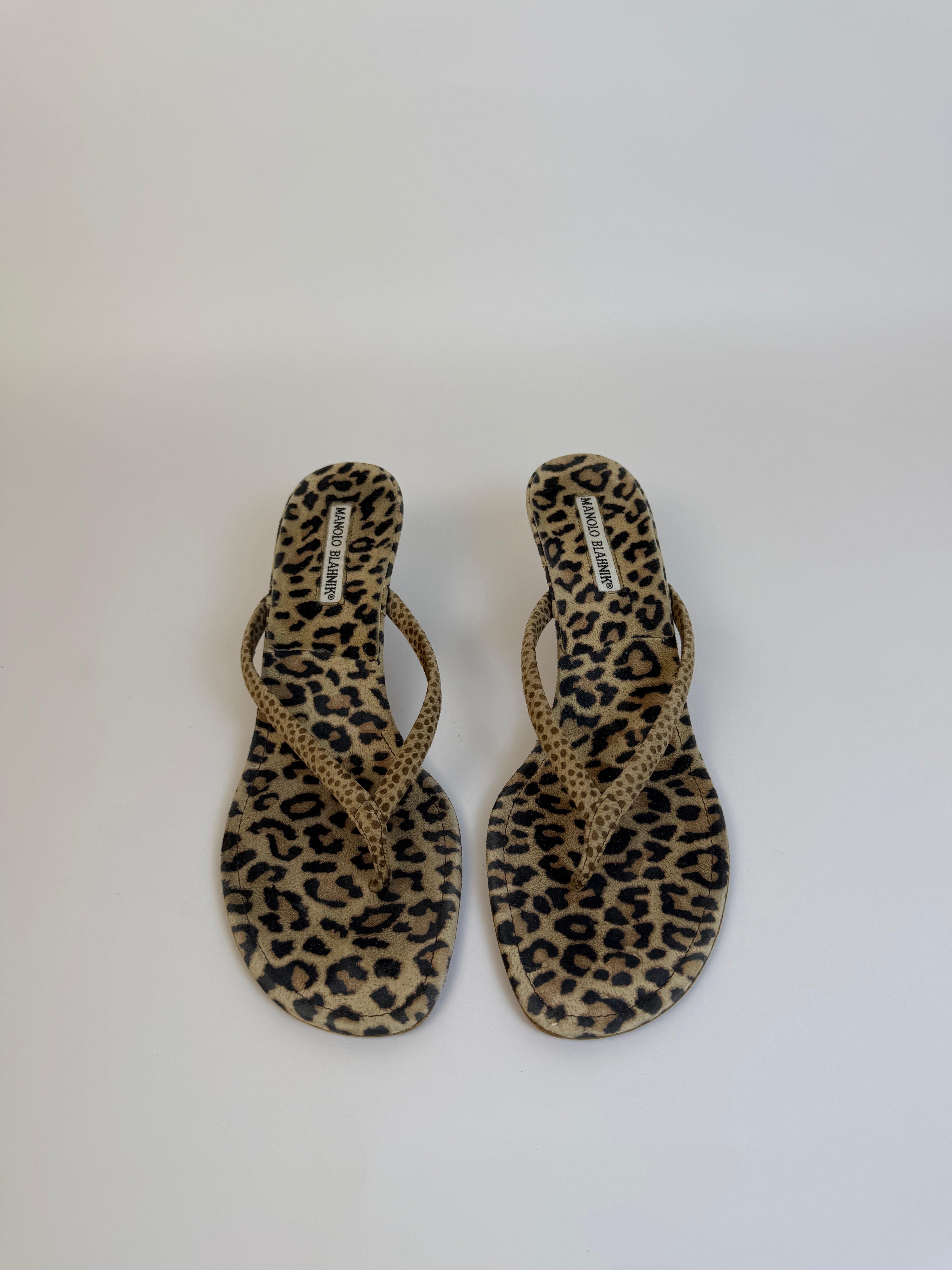 Manolo Blahnik Cheetah Slides 39.5