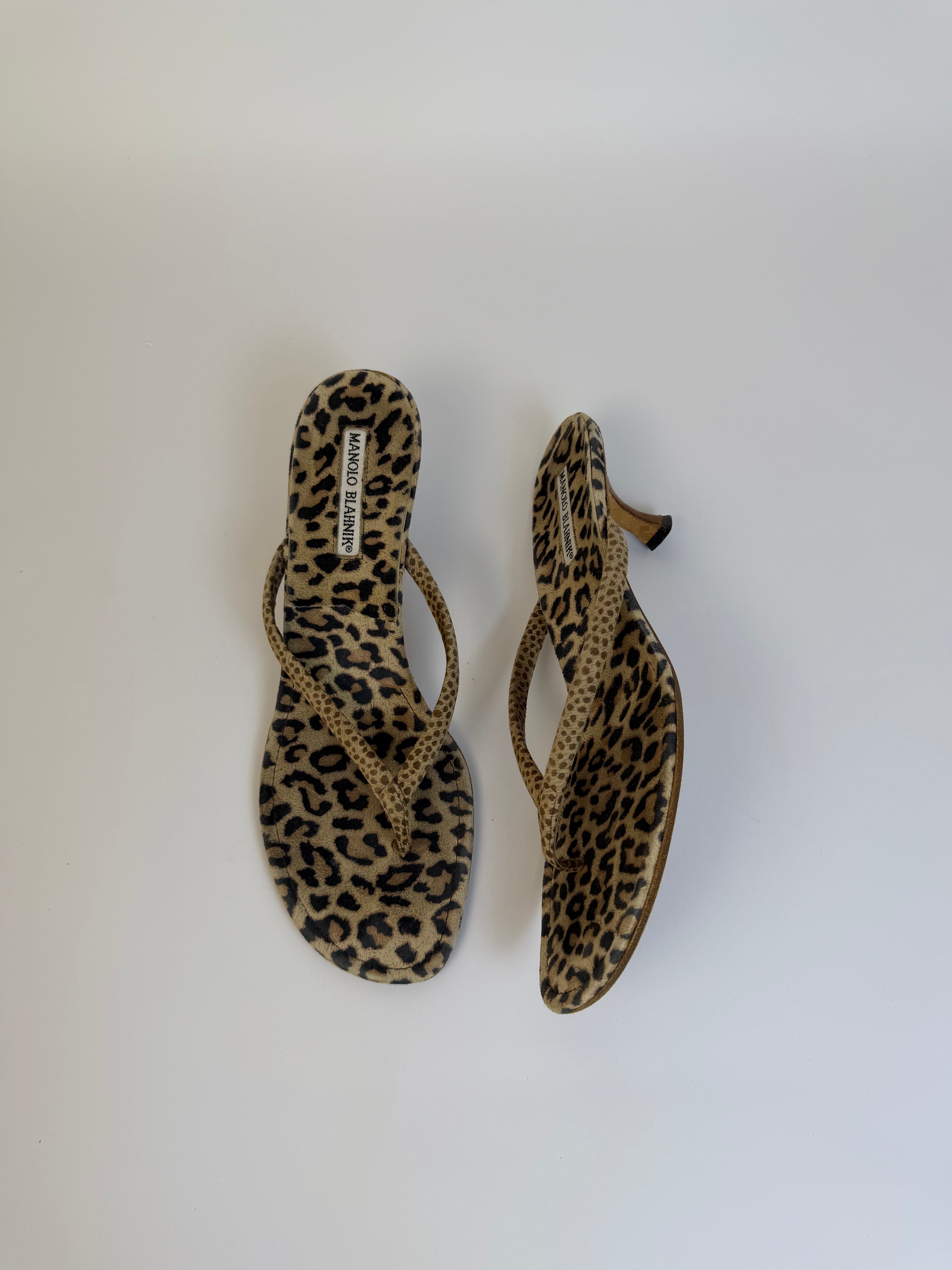 Manolo Blahnik Cheetah Slides 39.5