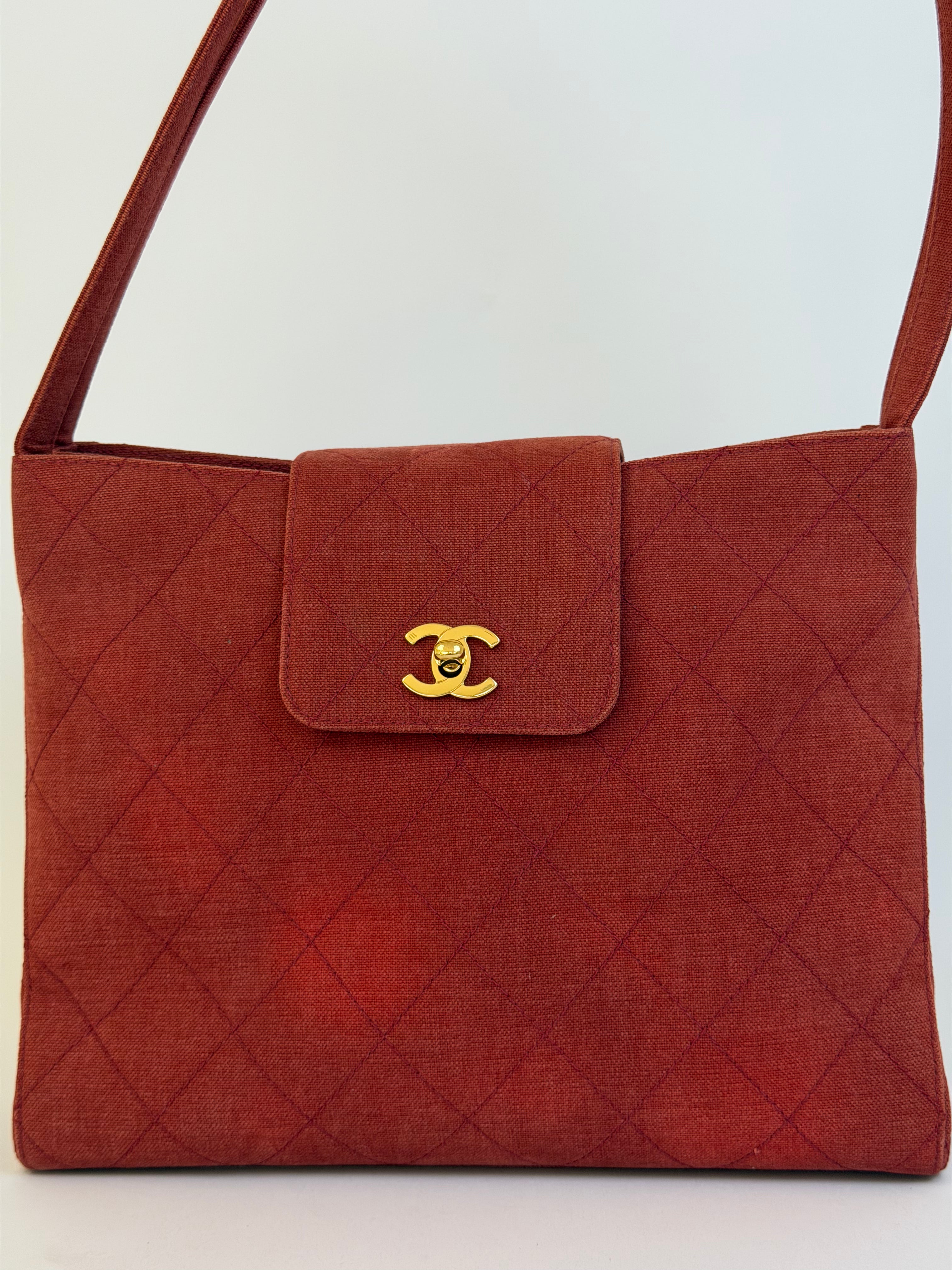 Chanel Quilted Canvas Kelly Shoulder Bag