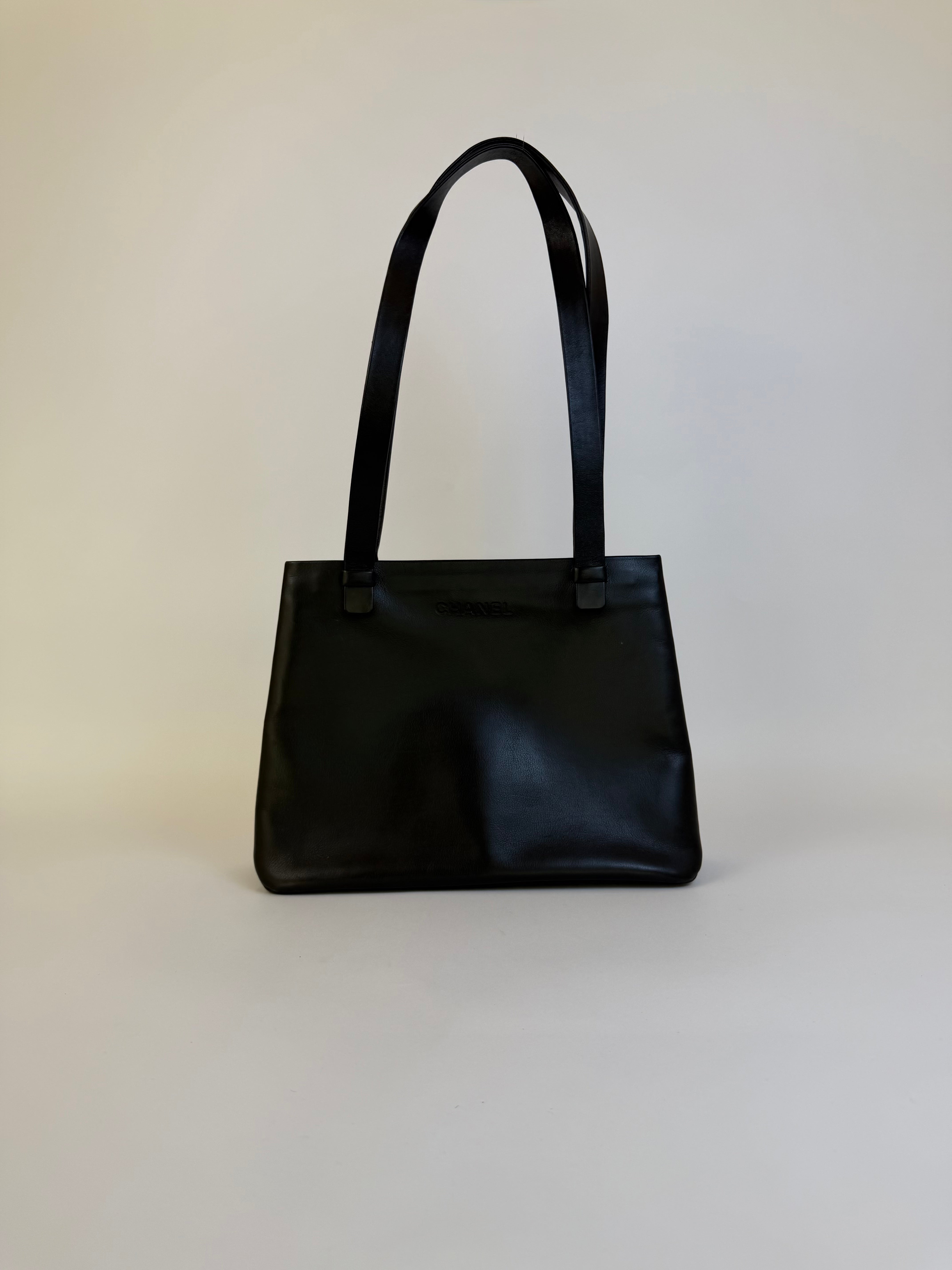 Chanel Logo Calfskin Shoulder Bag