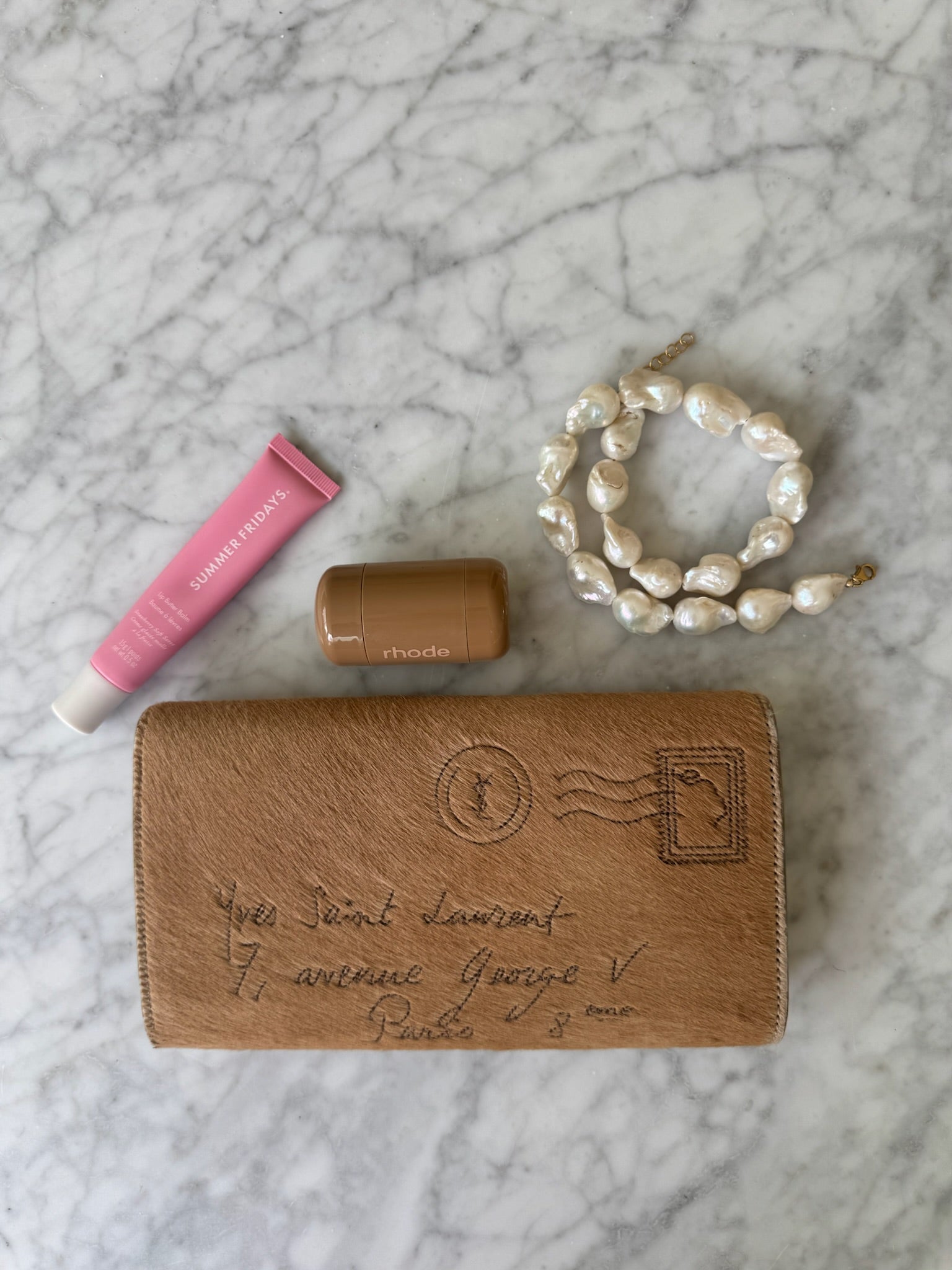 YSL Vintage Pony Hair Mailer Clutch