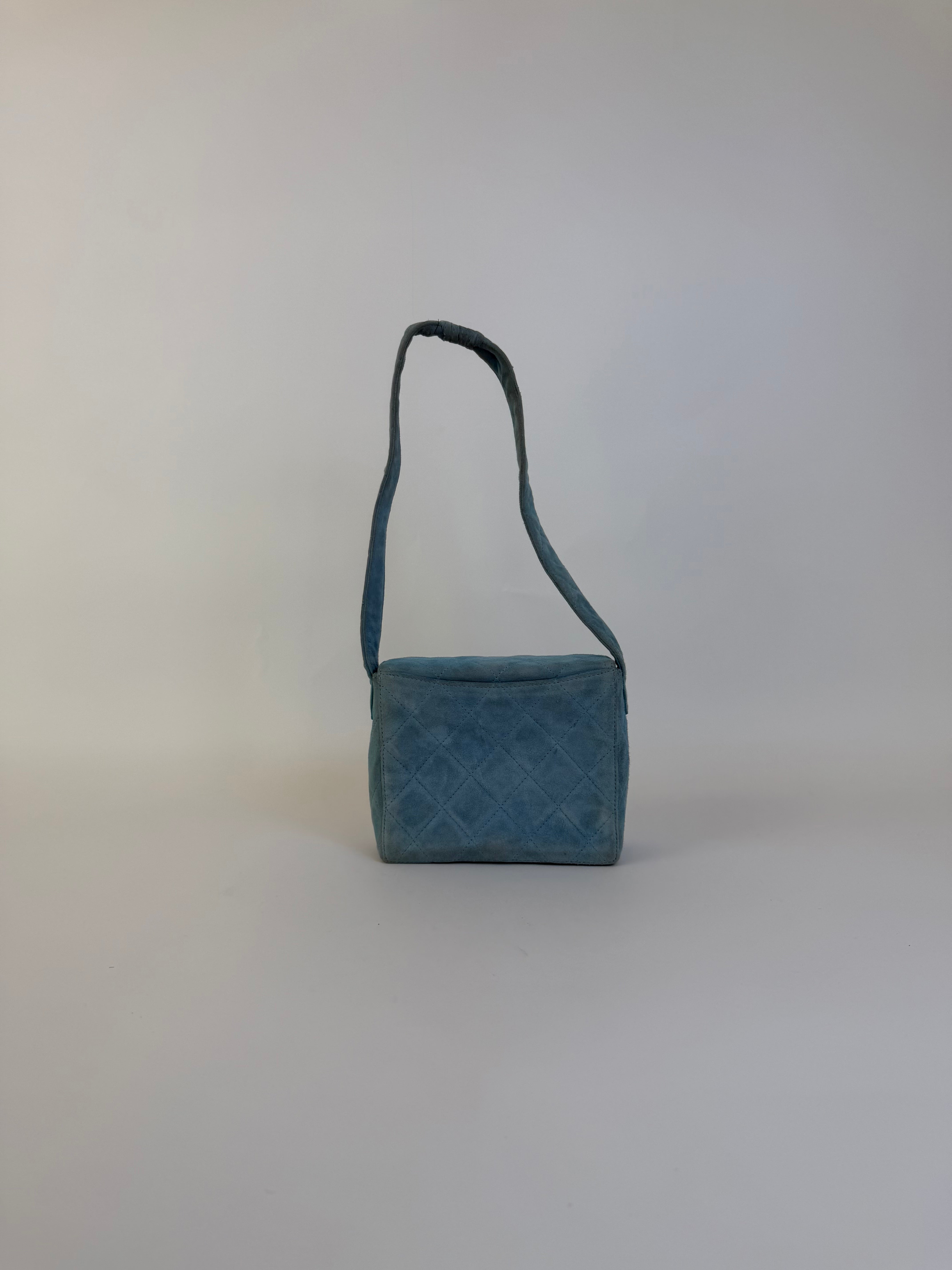 Chanel Quilted Suede Mini Flap