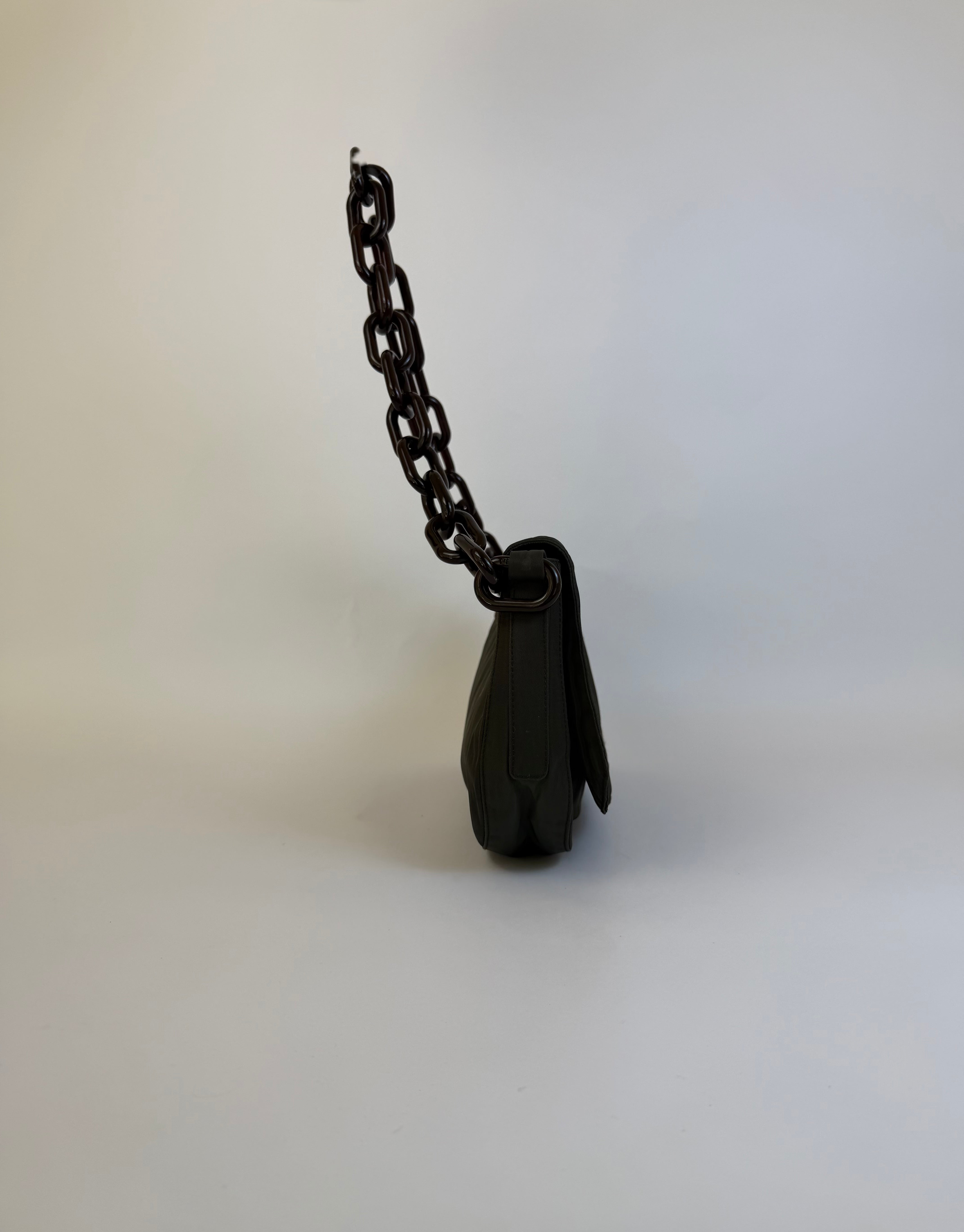 Prada Nylon Chain Link Shoulder Bag