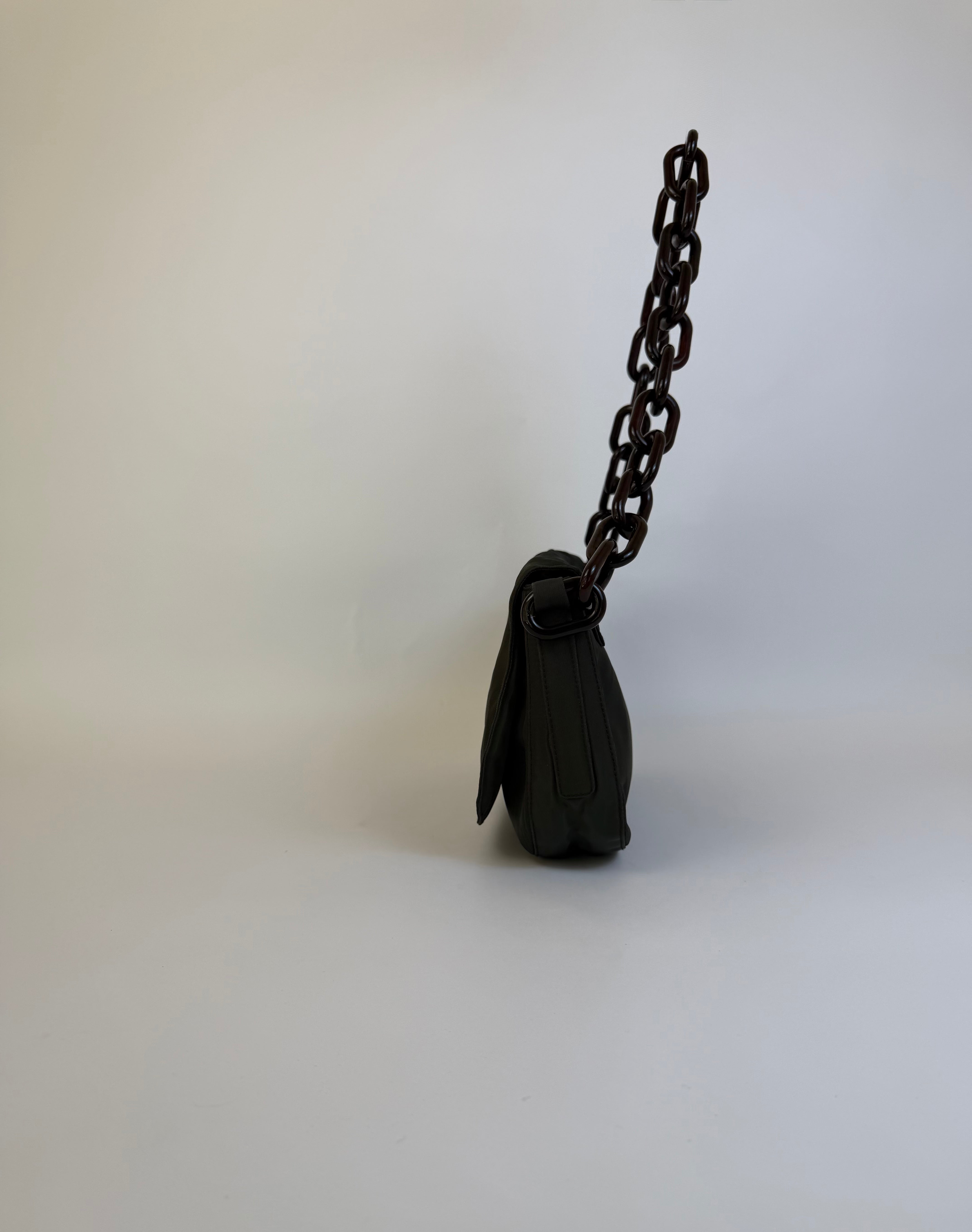 Prada Nylon Chain Link Shoulder Bag