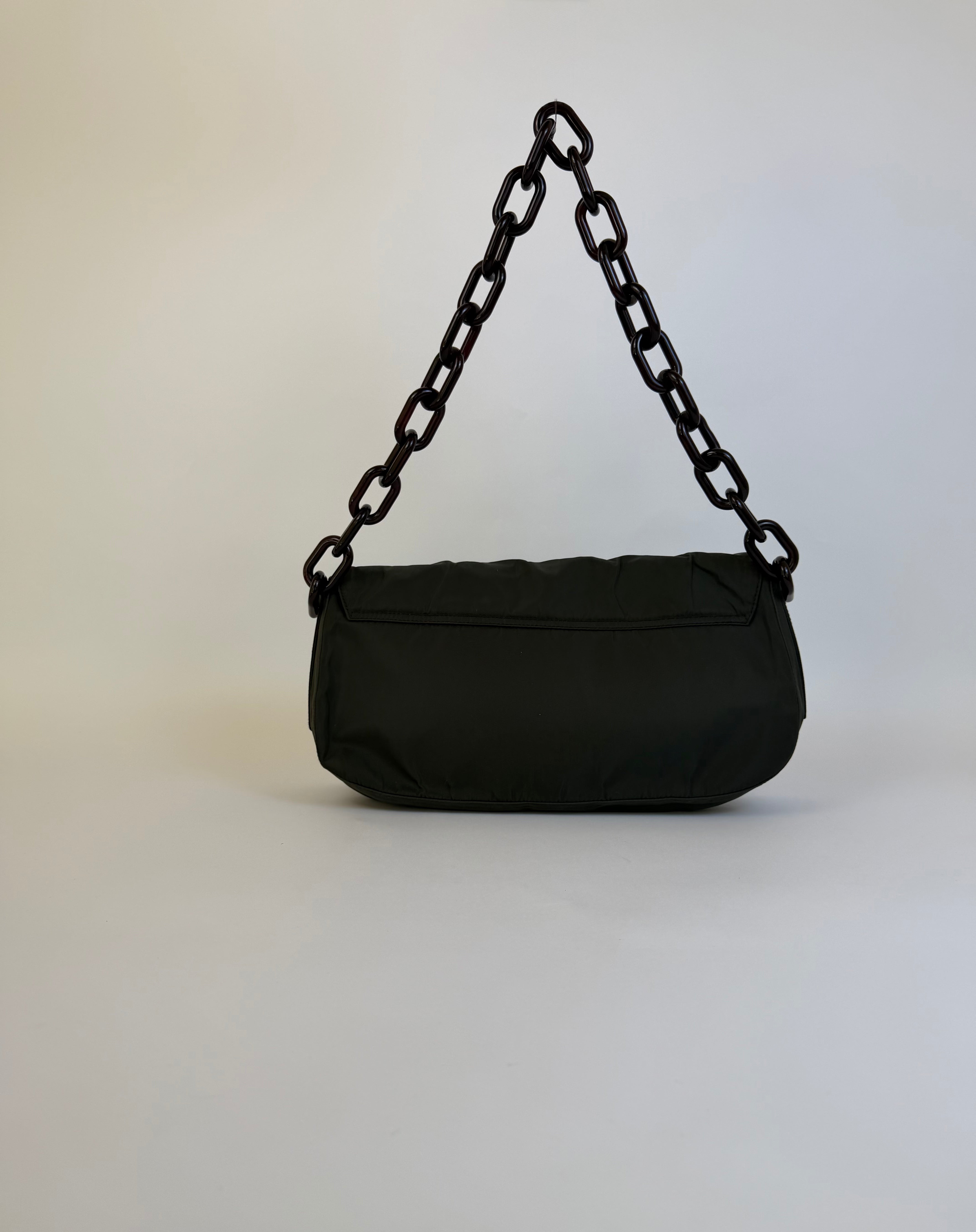 Prada Nylon Chain Link Shoulder Bag