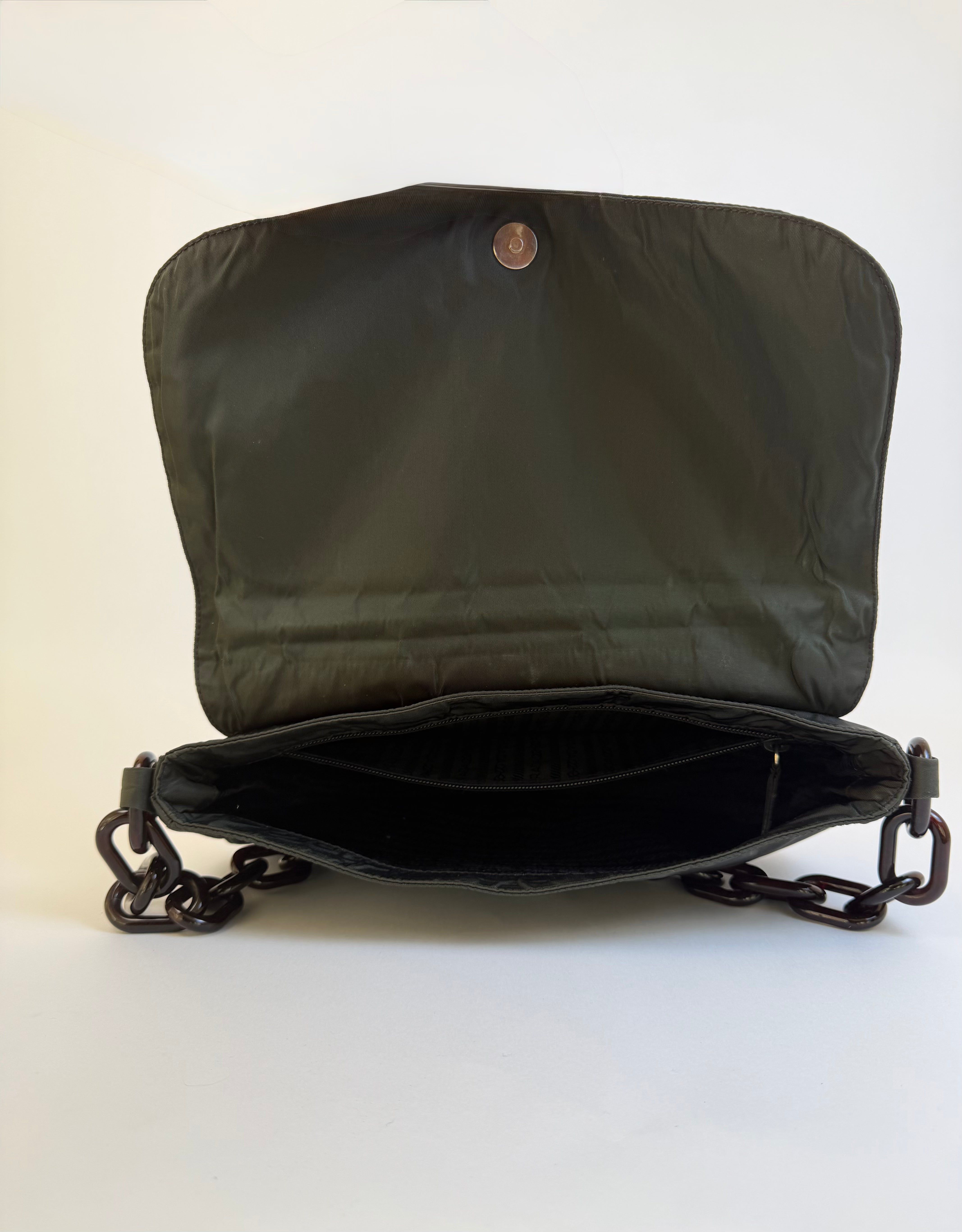 Prada Nylon Chain Link Shoulder Bag