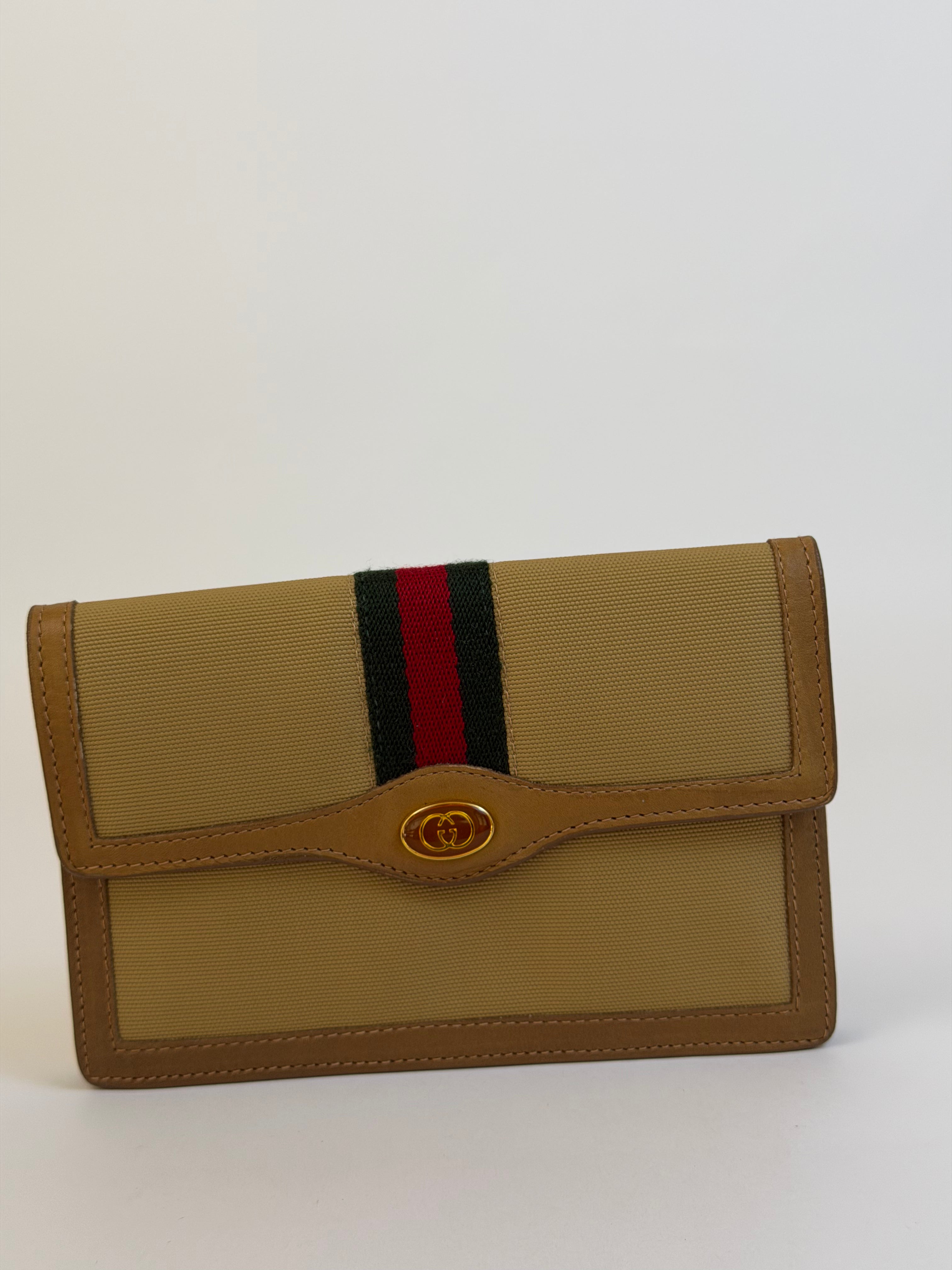 Gucci Vintage Canvas Clutch