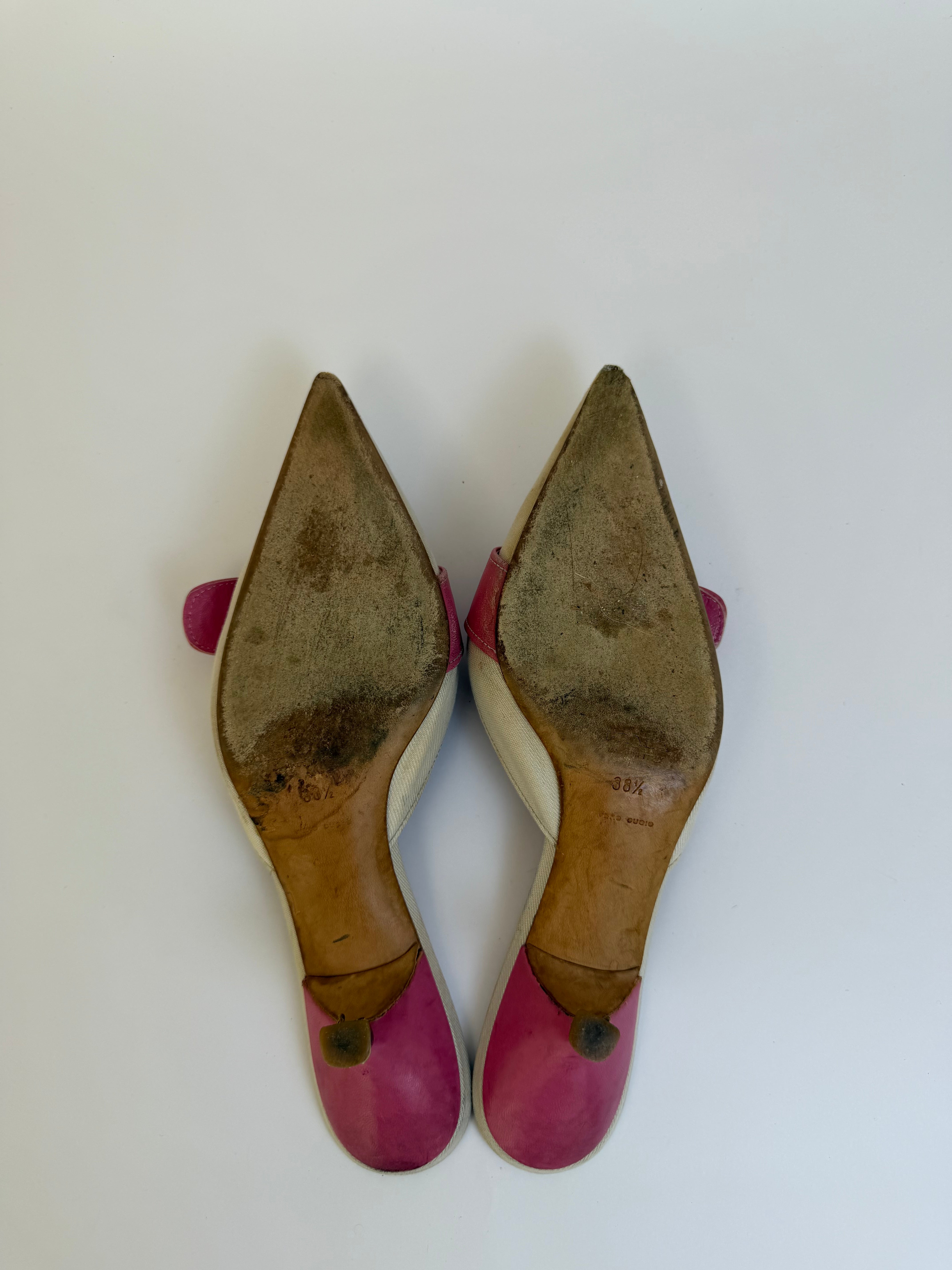 Prada Cream/Pink Mules 38.5