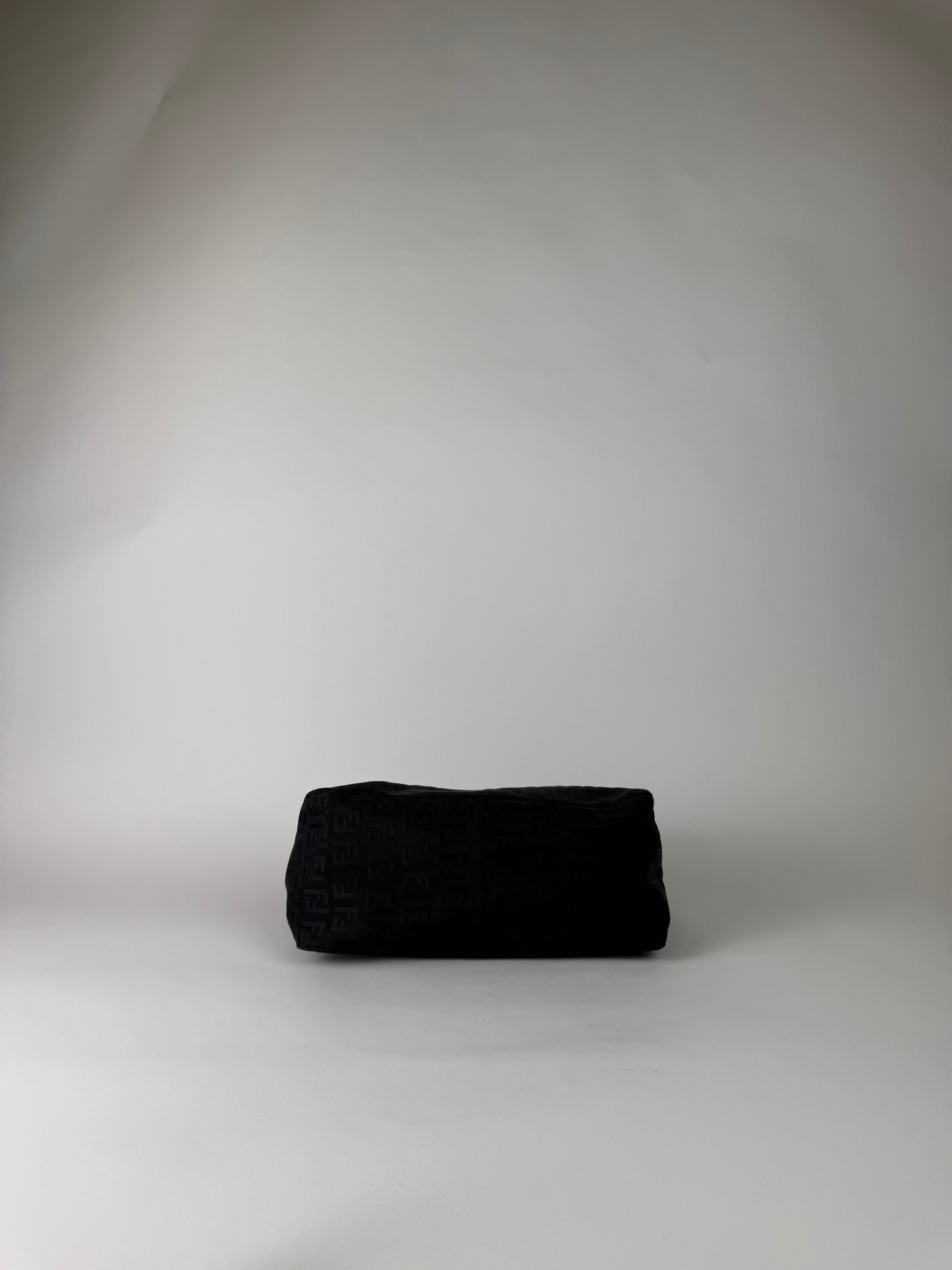 Fendi Zucchino Pochette Handbag Black