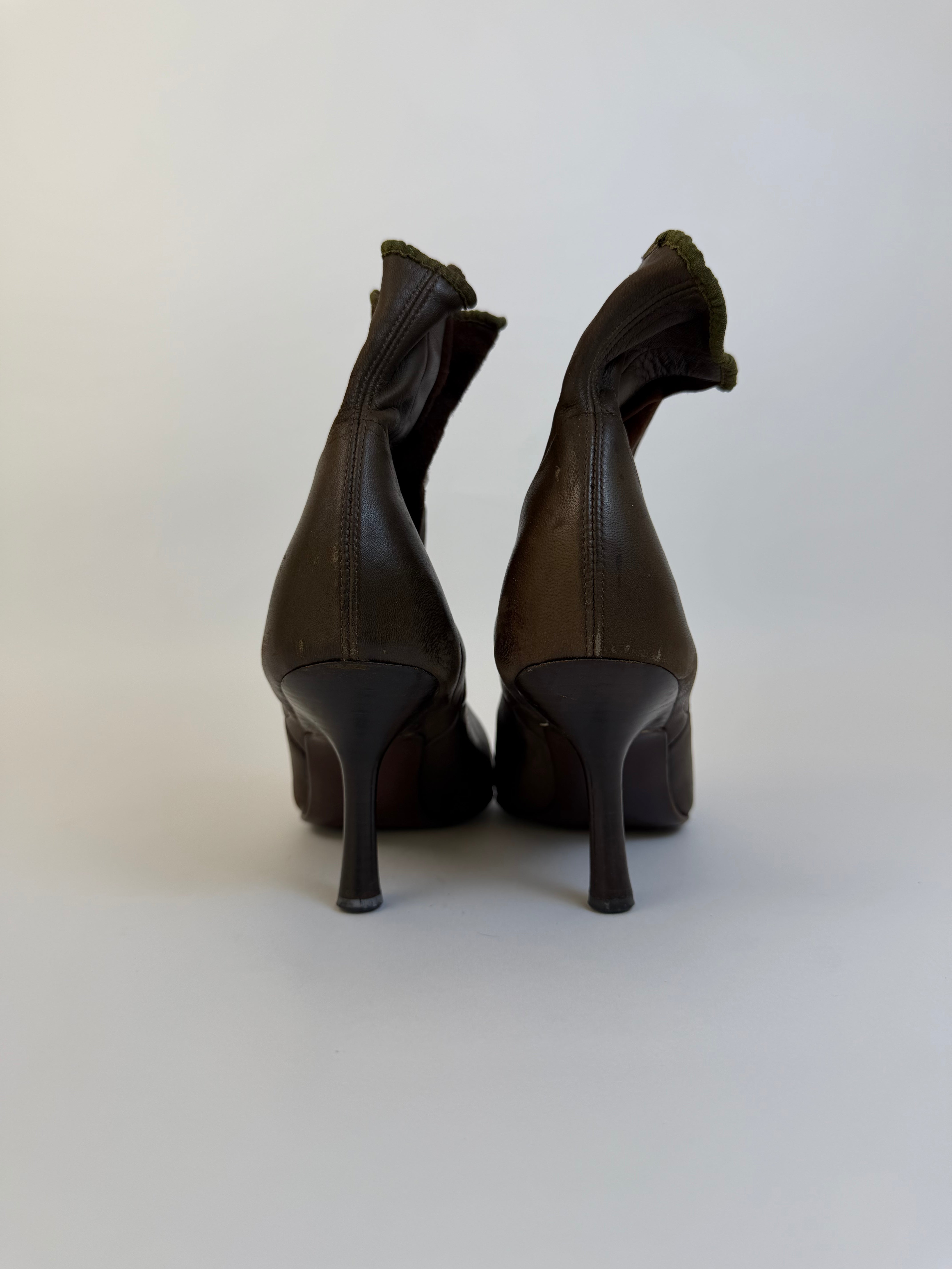 Chanel Vintage Brown Ankle Boots 38
