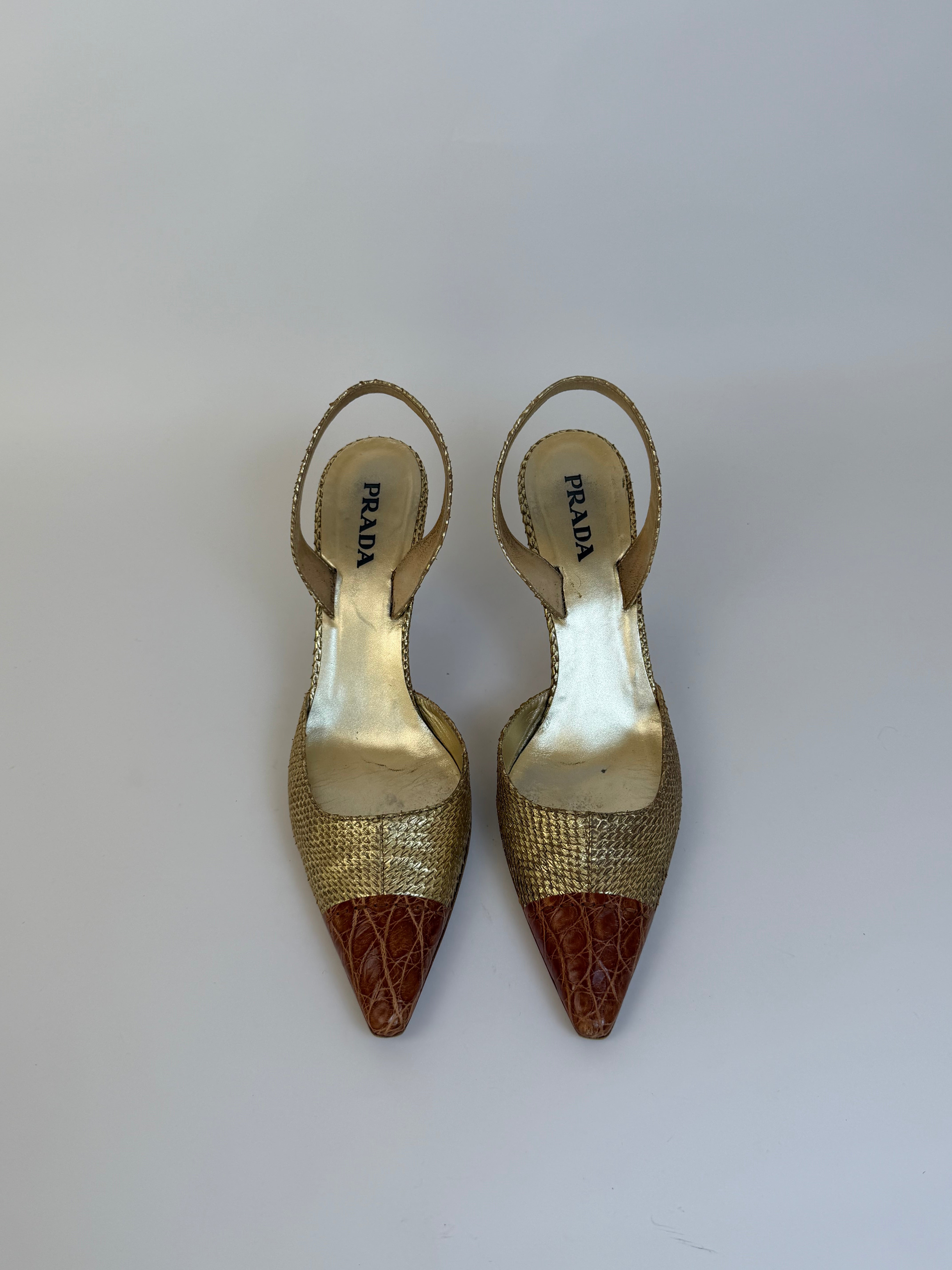 Prada Croc Slingbacks 39