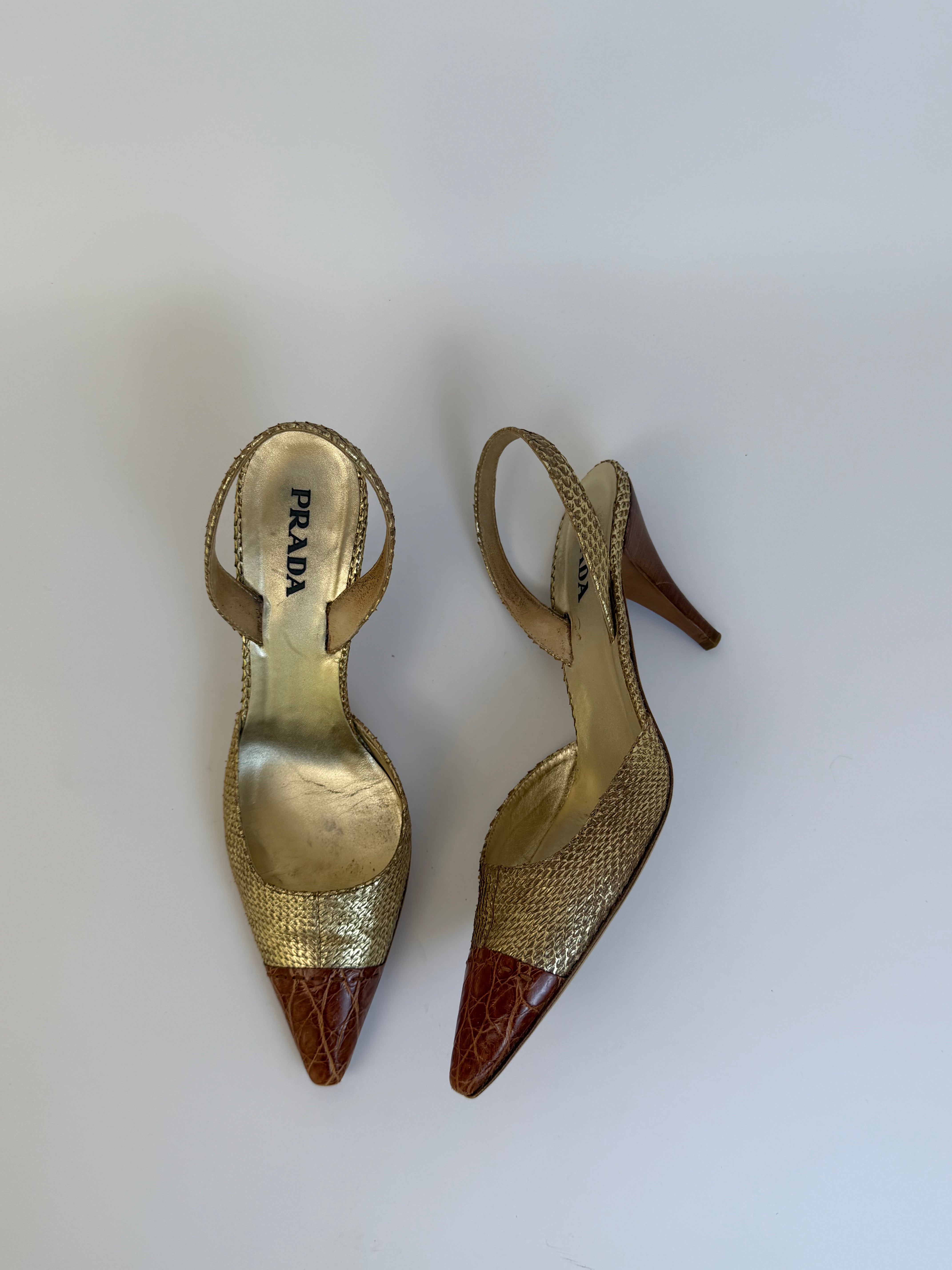 Prada Croc Slingbacks 39