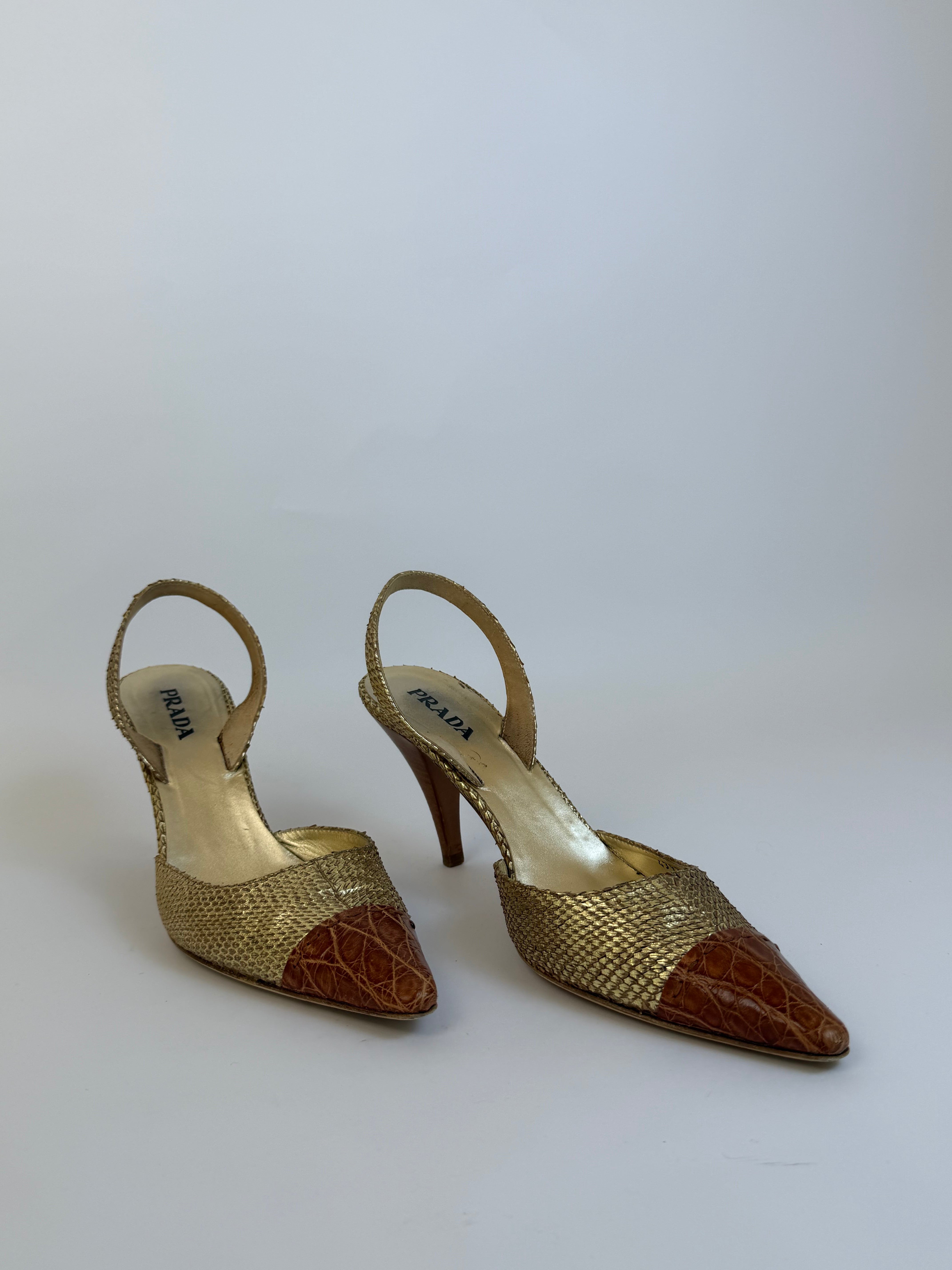 Prada Croc Slingbacks 39