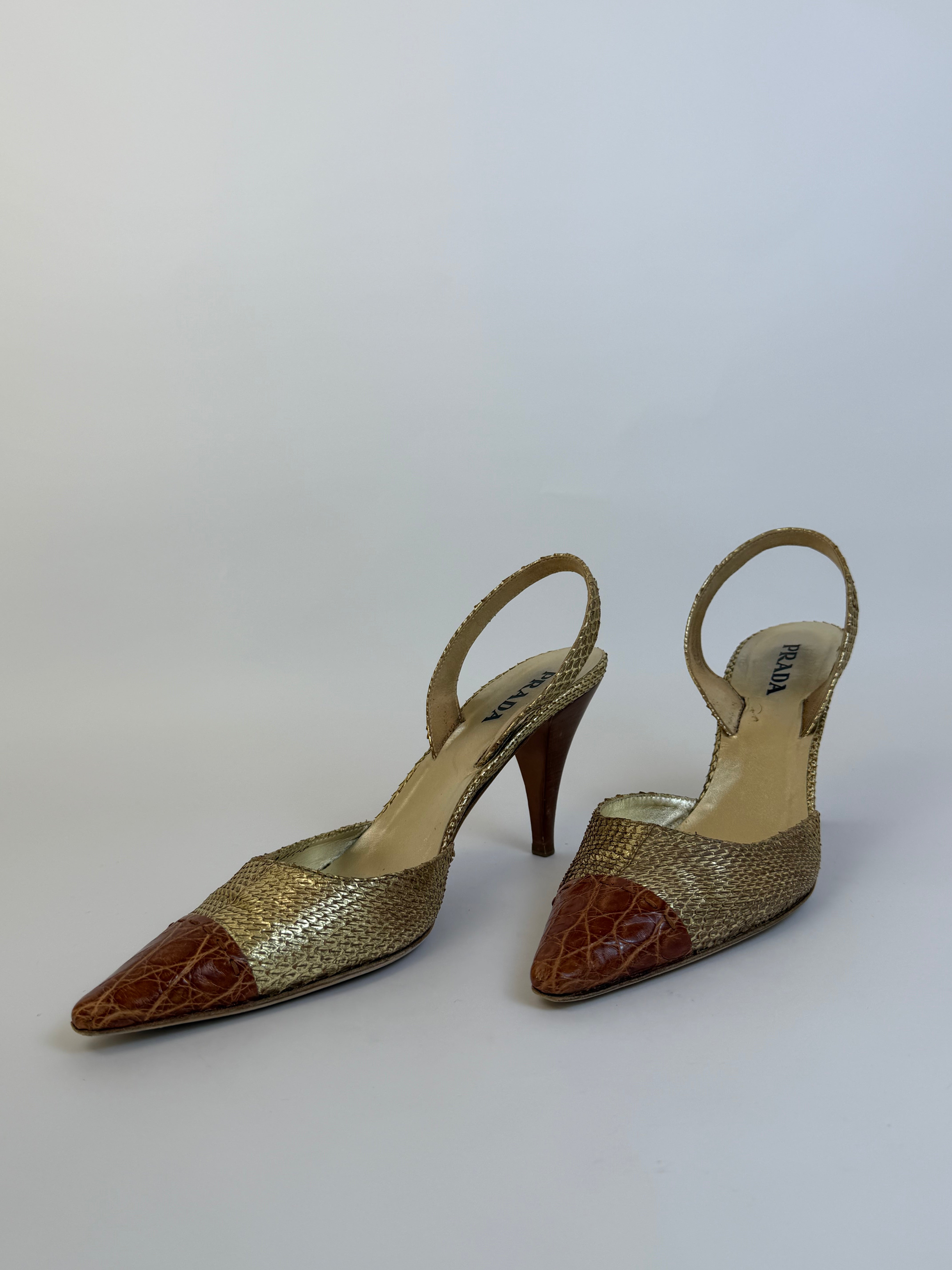 Prada Croc Slingbacks 39