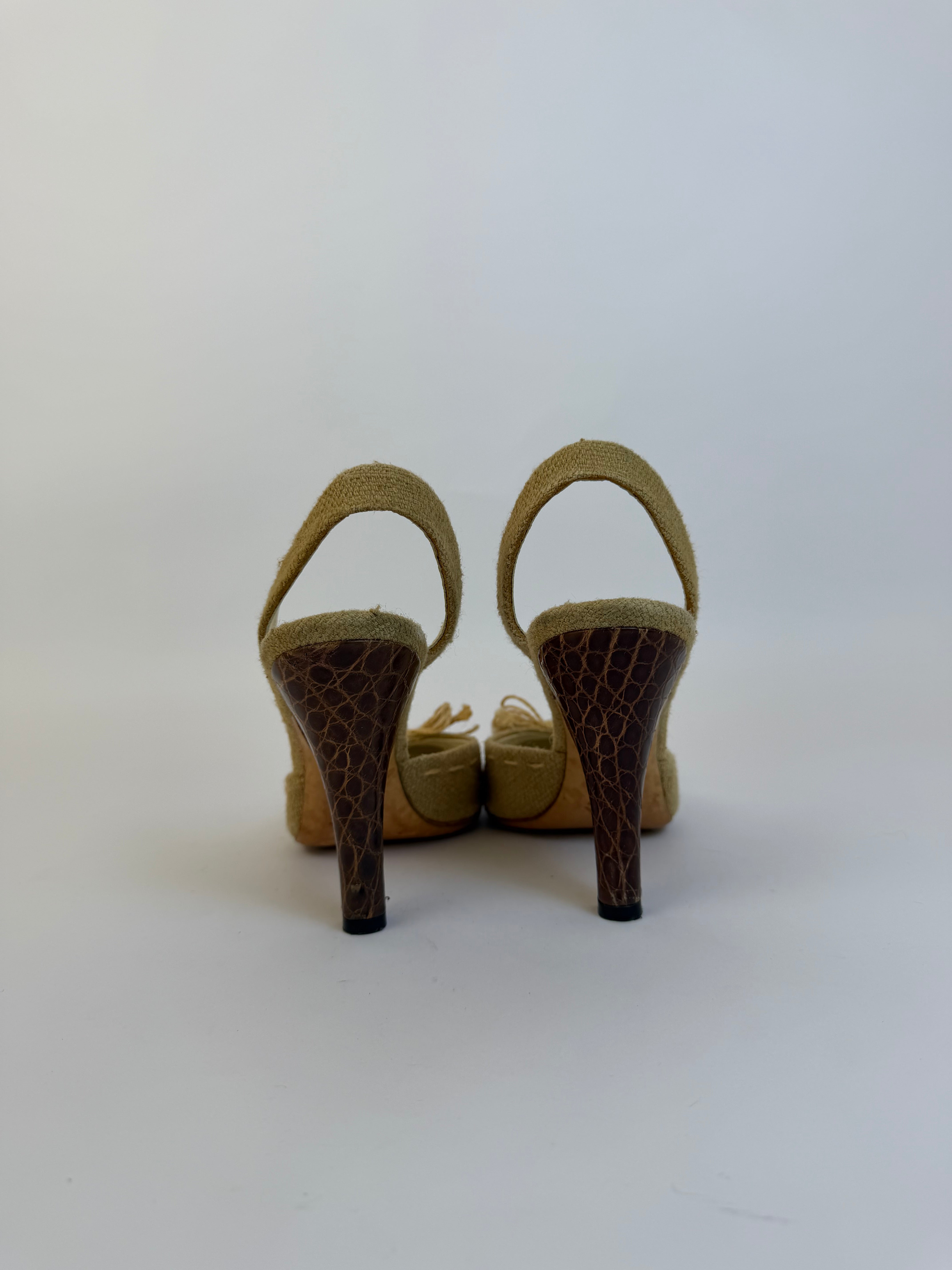 Prada Woven Slingbacks 38