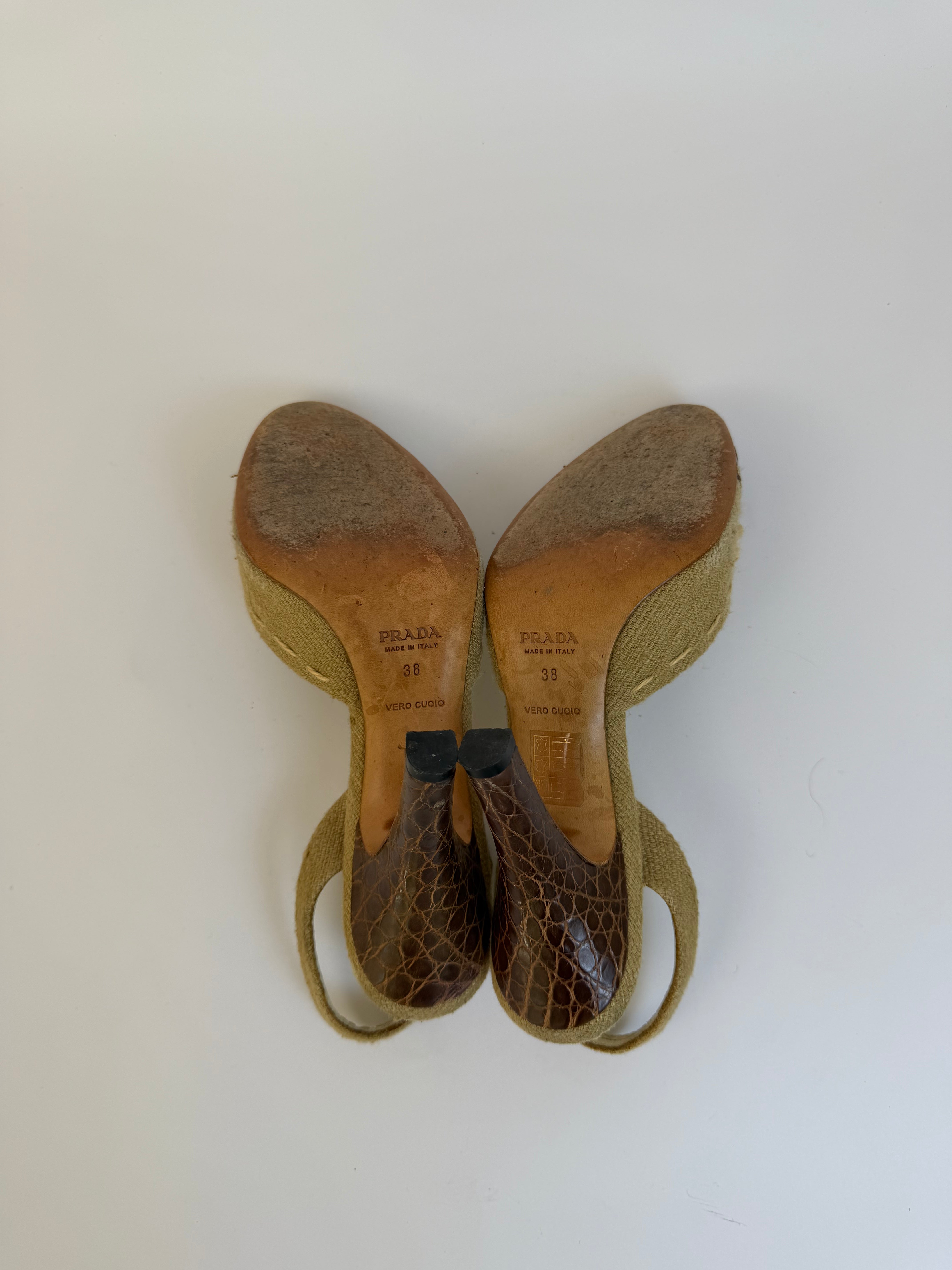 Prada Woven Slingbacks 38