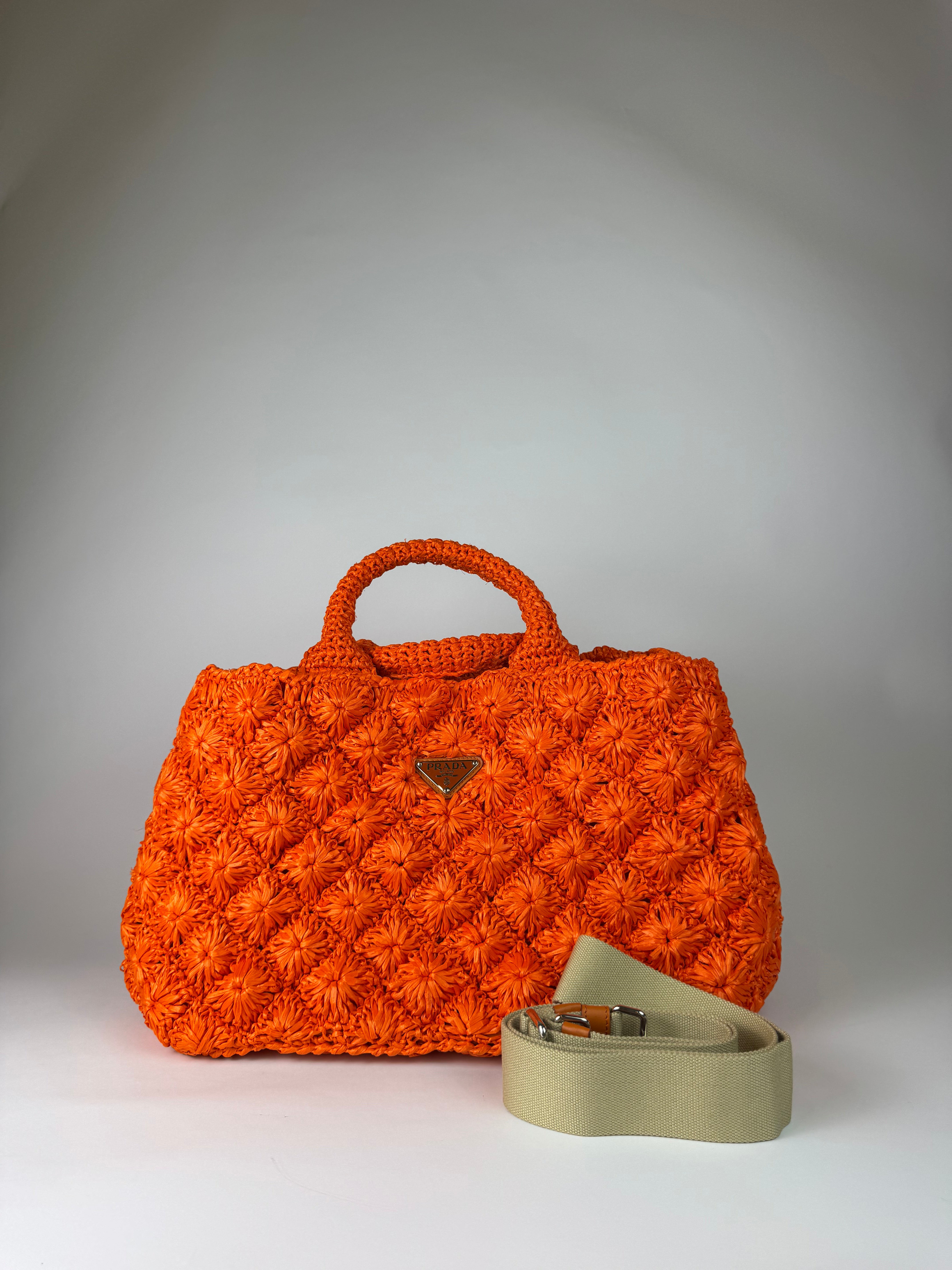 Prada Vintage Raffia Tote