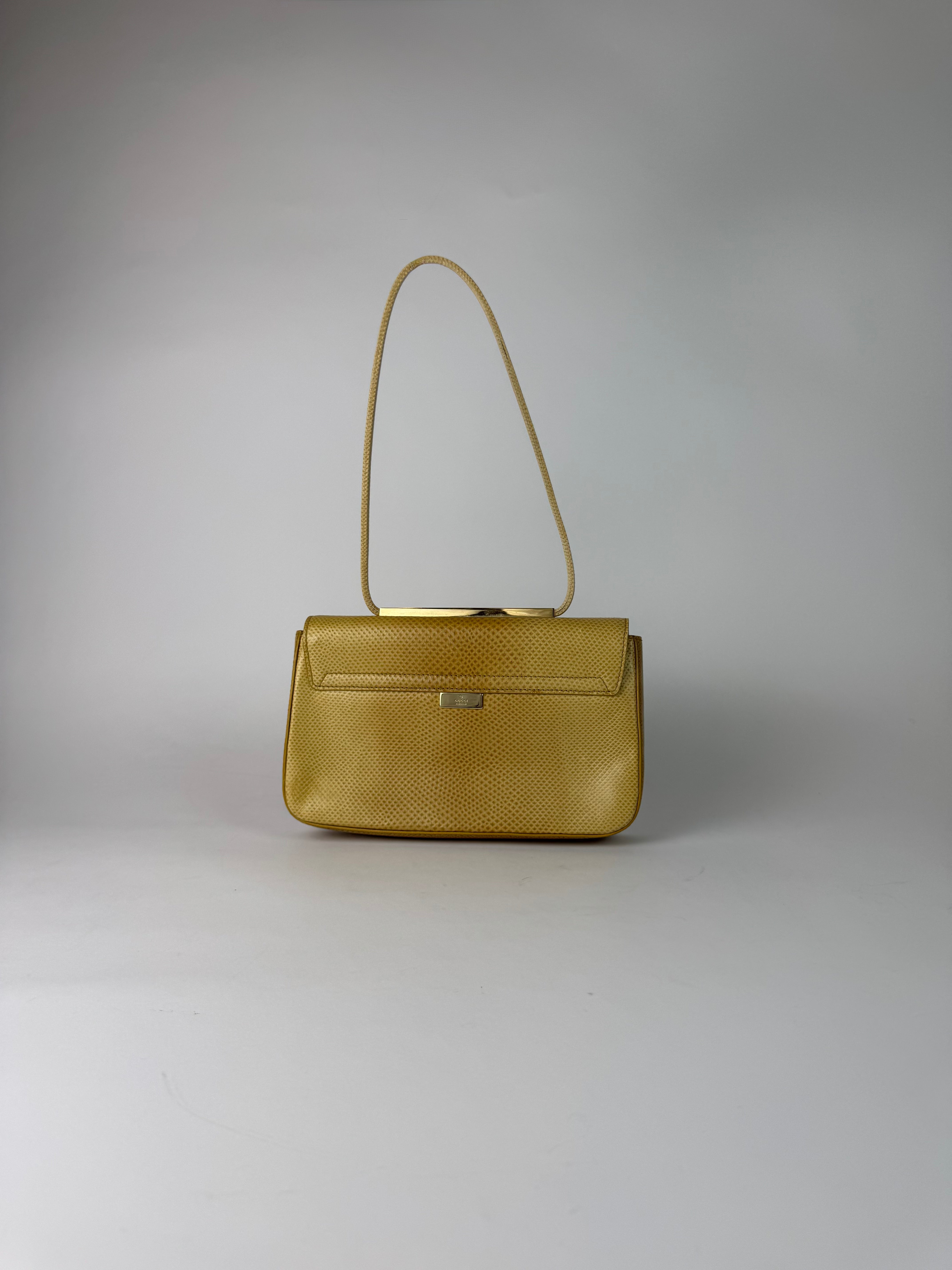 Gucci Vintage Lizard Shoulder Bag