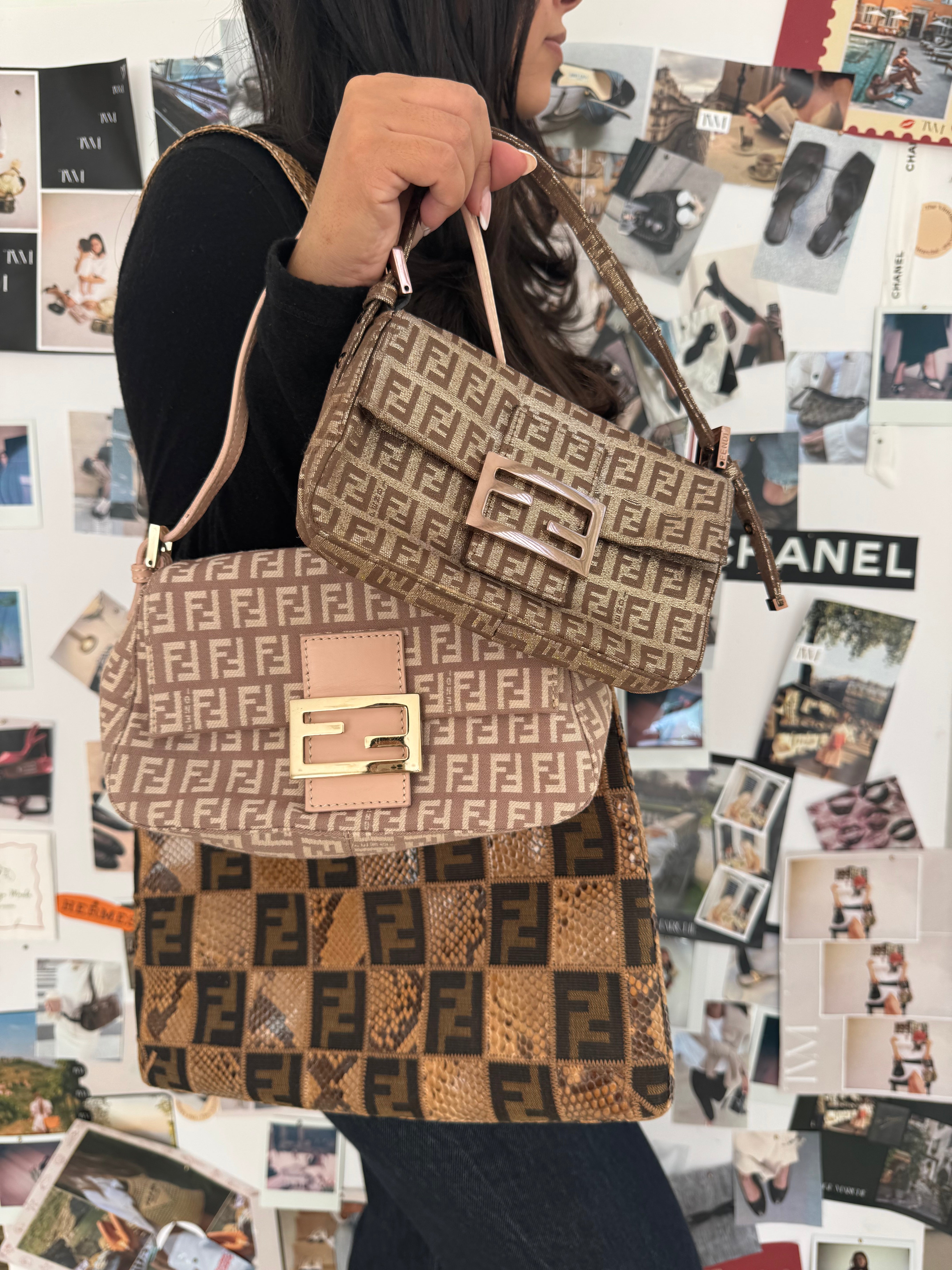 Fendi Zucca Mini Baguette Handbag