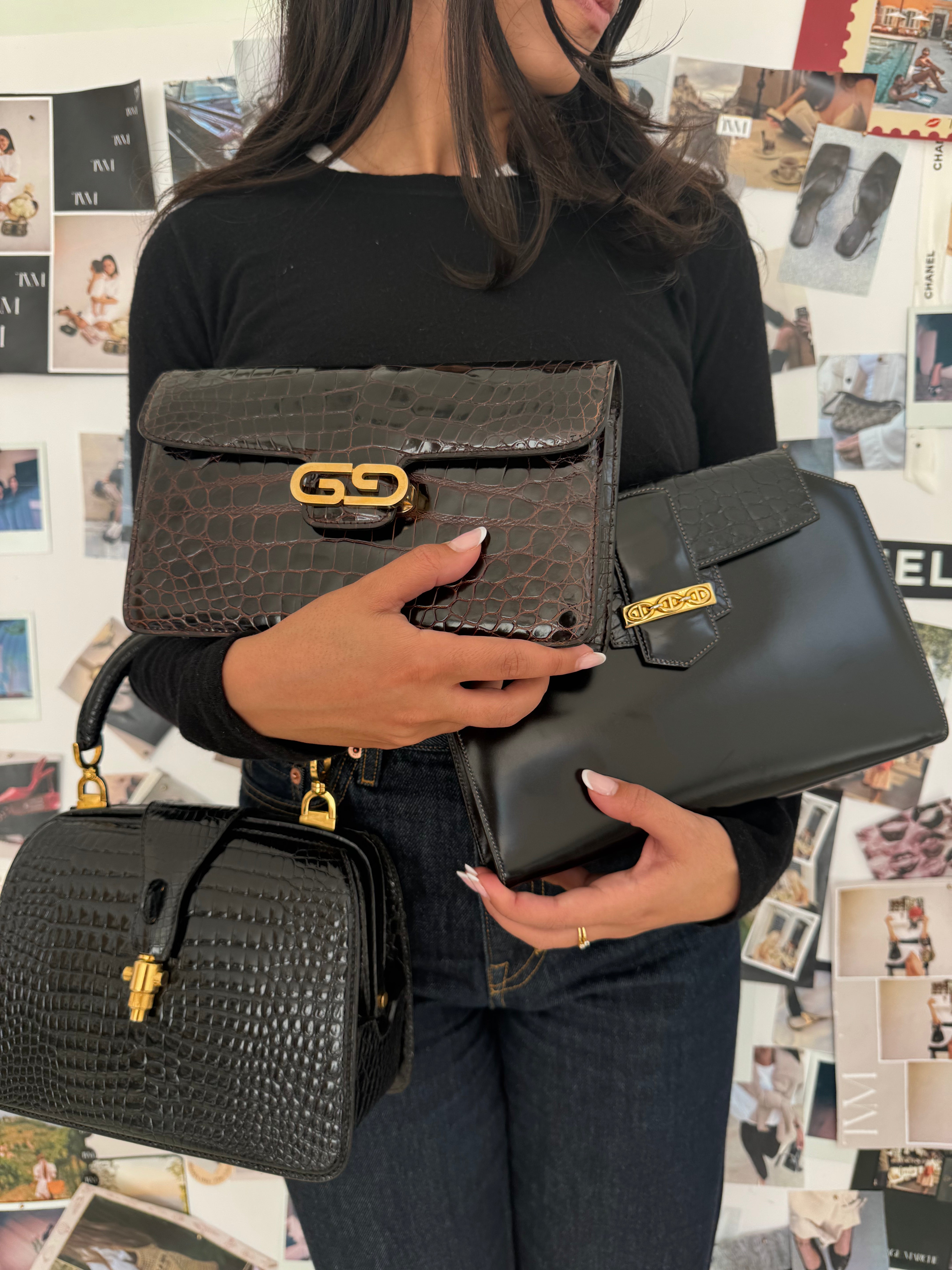 Gucci Vintage Croc Top Handle Bag Rare