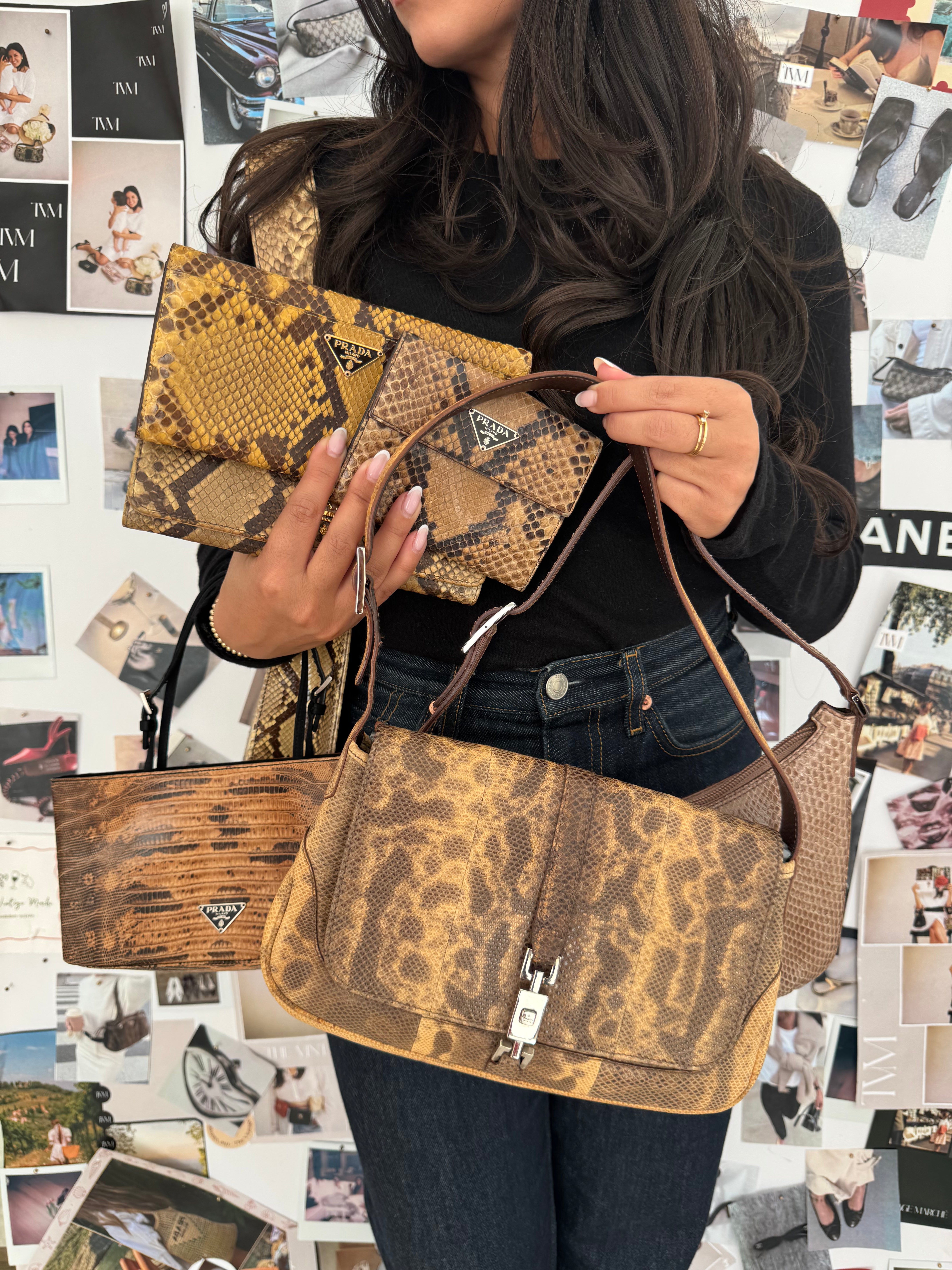 Gucci Vintage Python Shoulder Bag