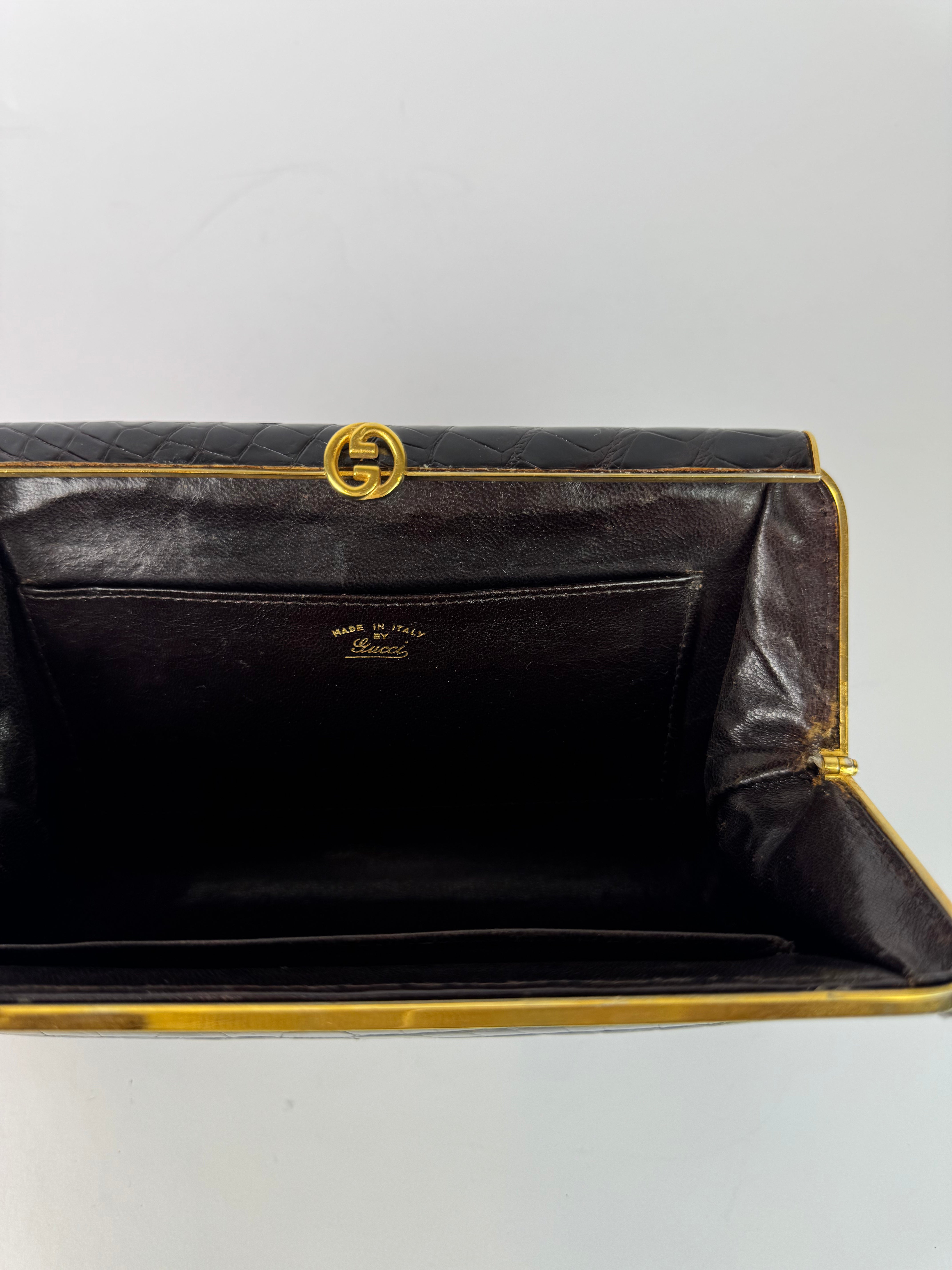 Gucci Vintage Crocodile Clutch