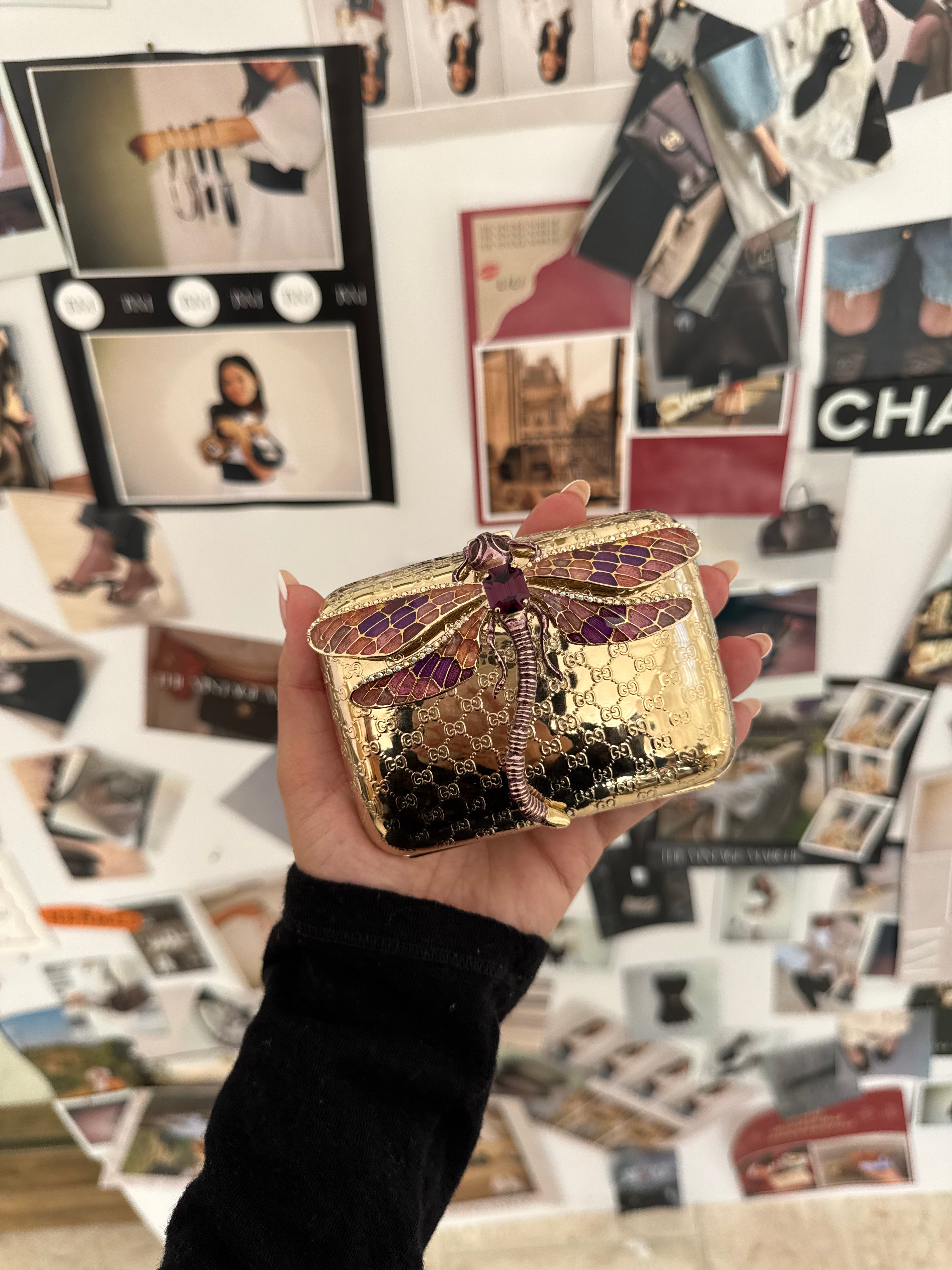 Gucci Dragonfly Minaudière Clutch Rare