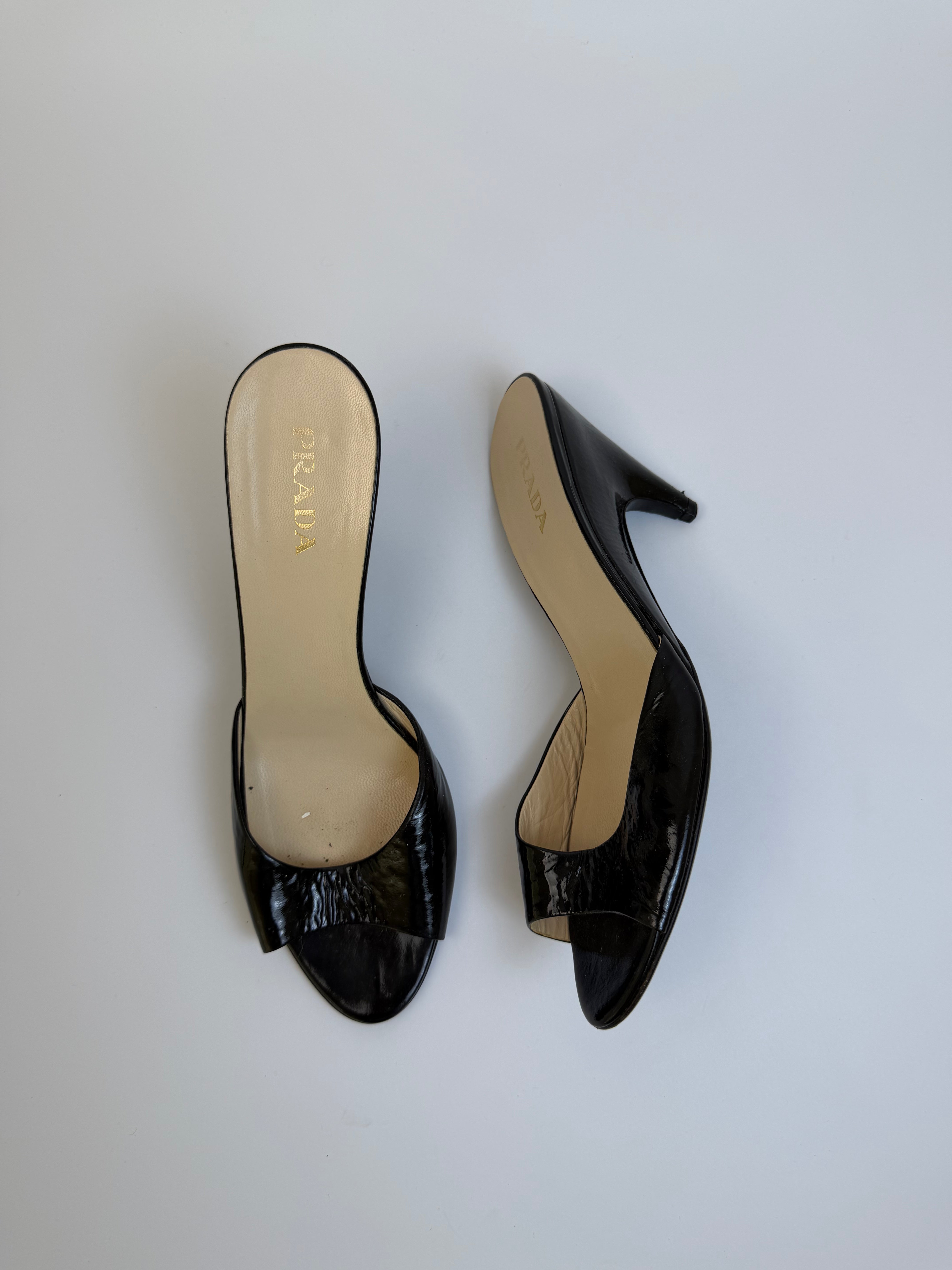 Prada Patent Leather Slides 39