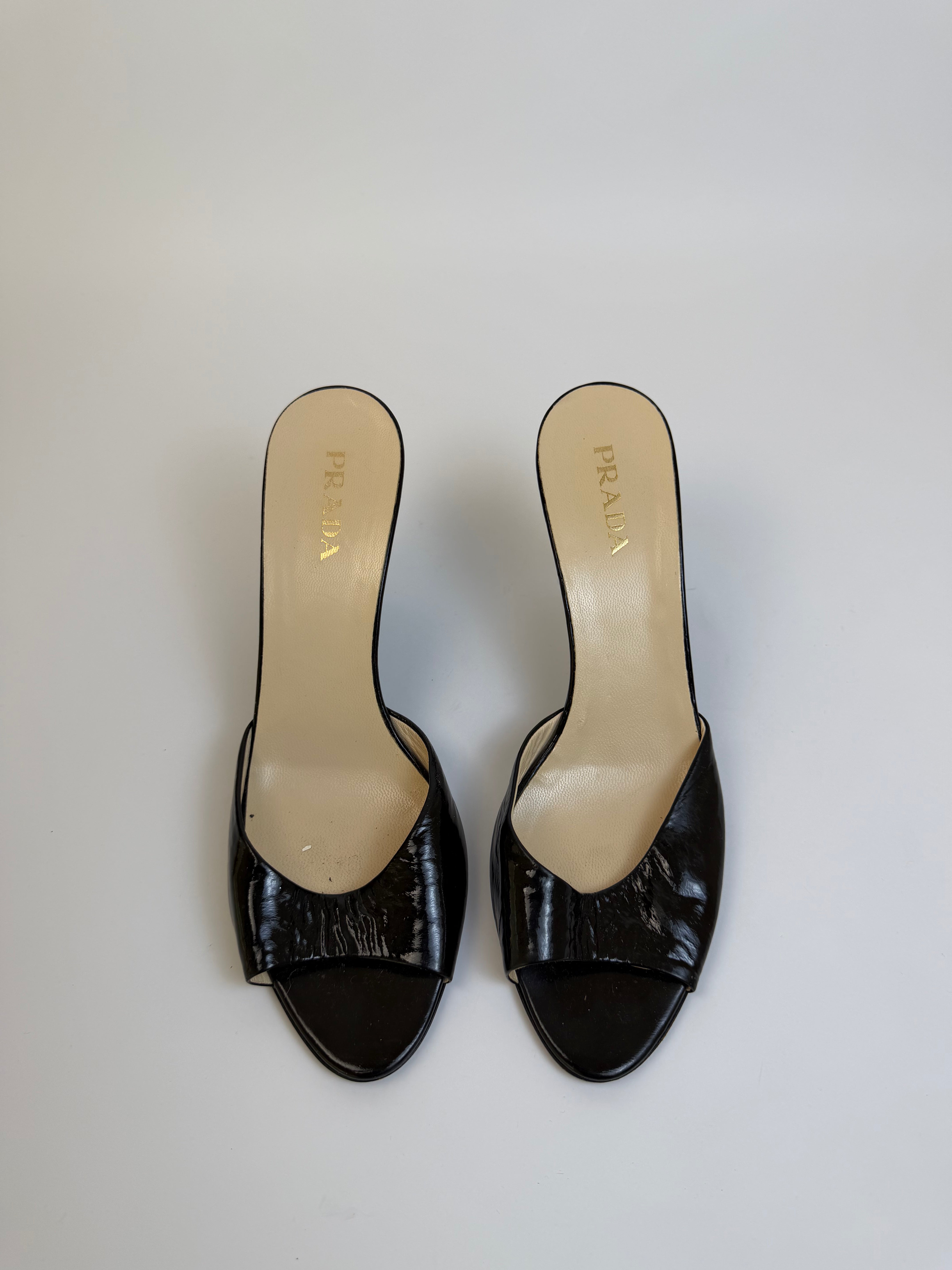 Prada Patent Leather Slides 39