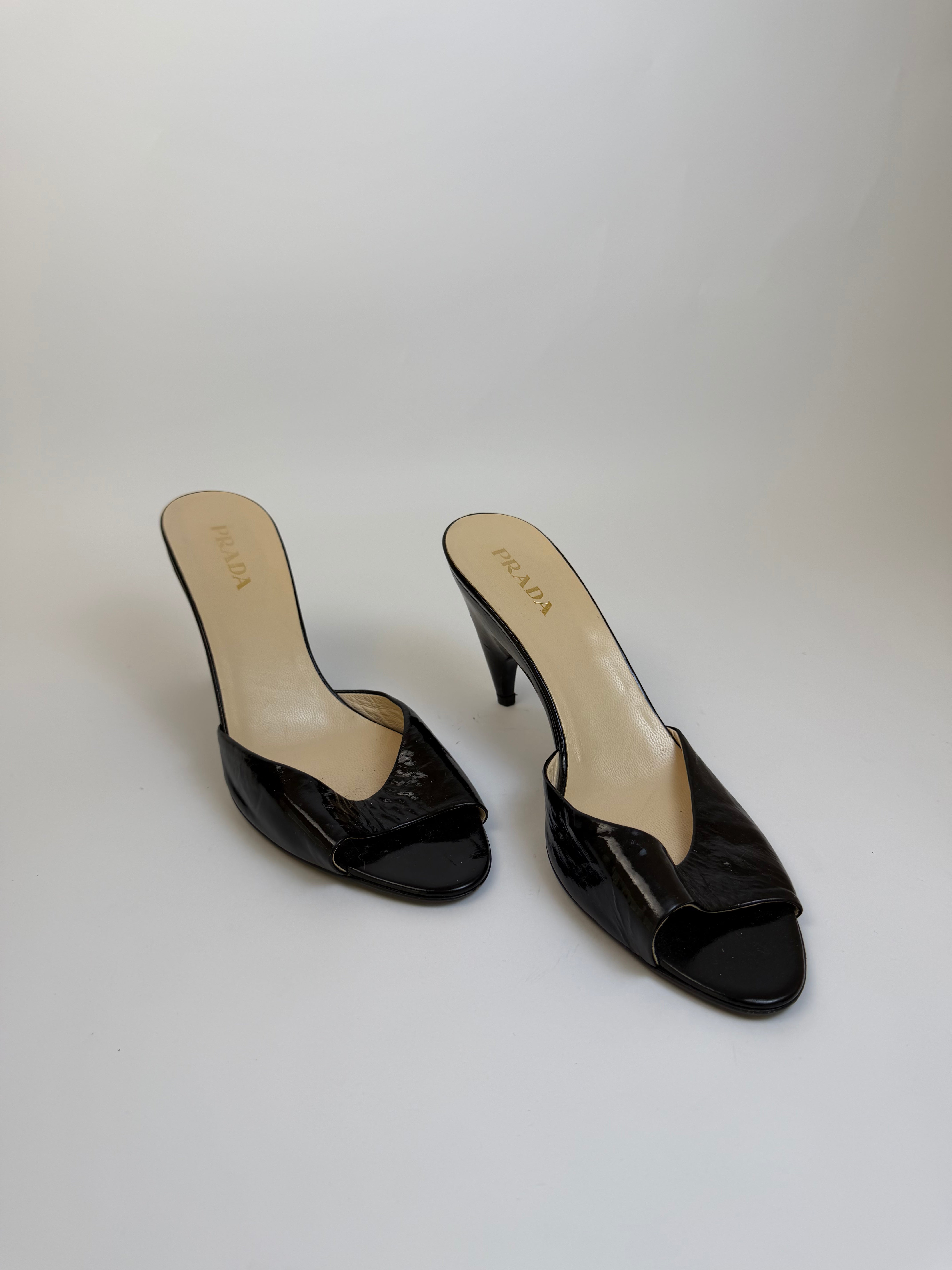 Prada Patent Leather Slides 39