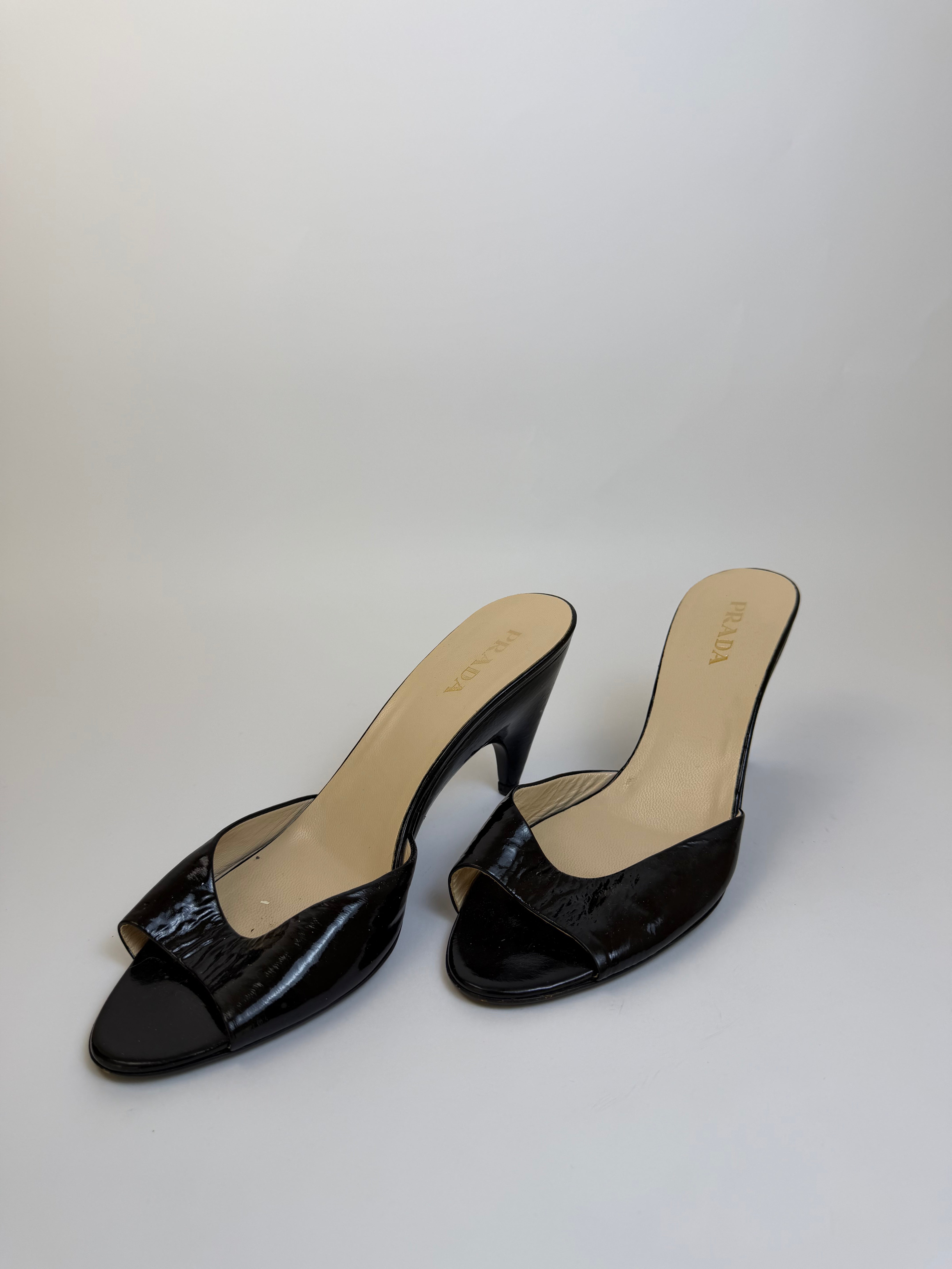 Prada Patent Leather Slides 39
